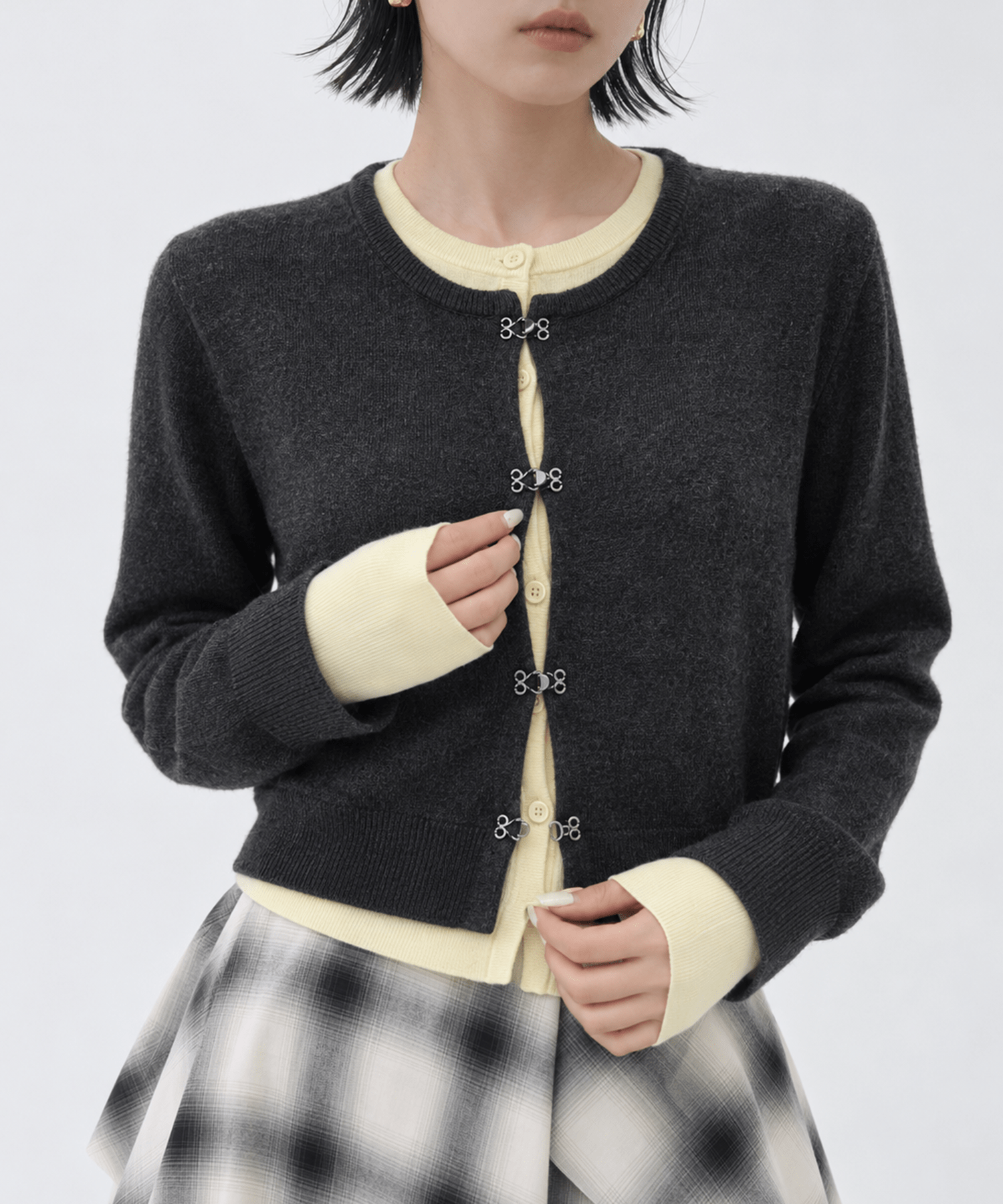 Double Layer Knit Cardigan STUDIOUS