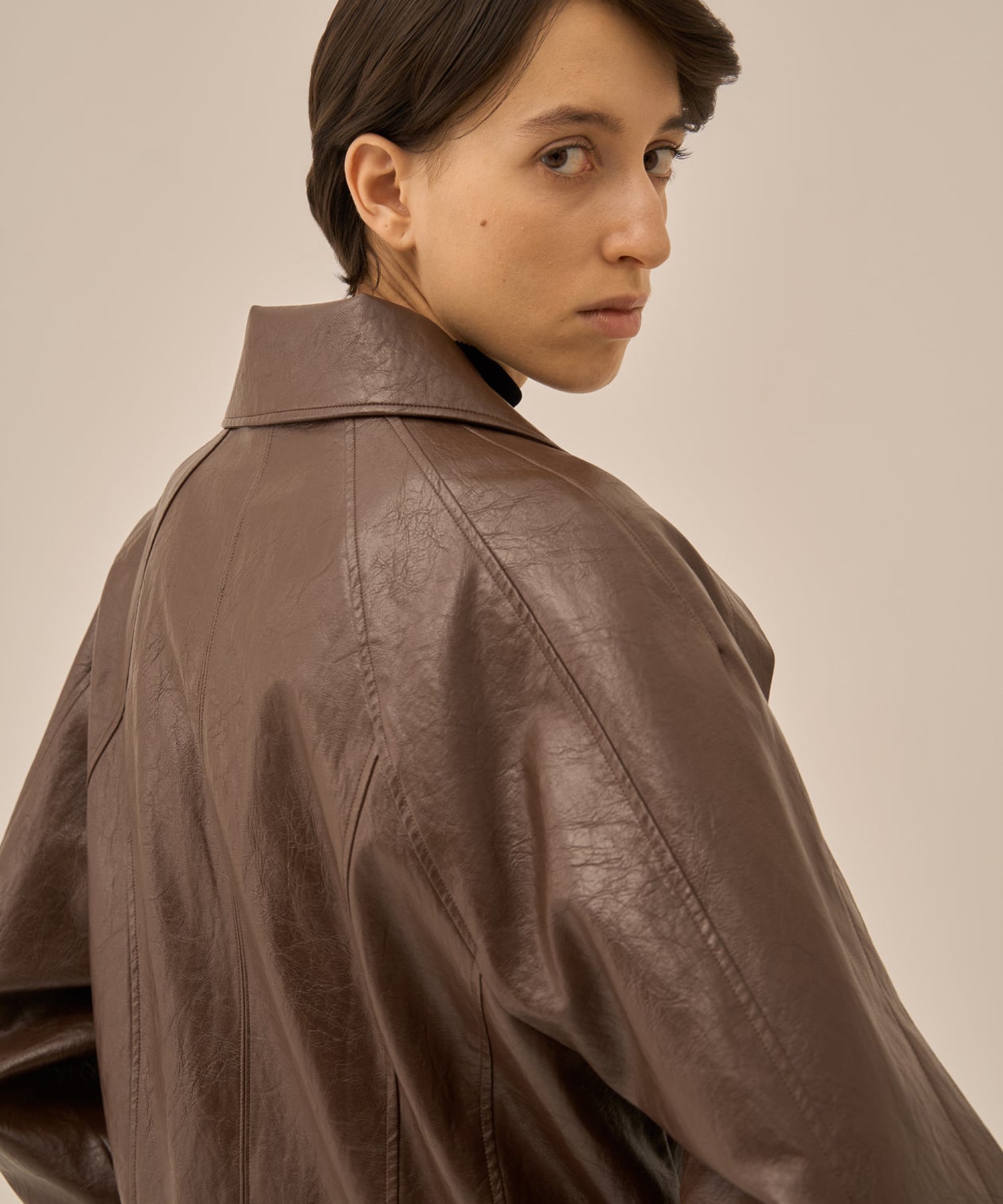 Charie faux leather blouson AKIRANAKA