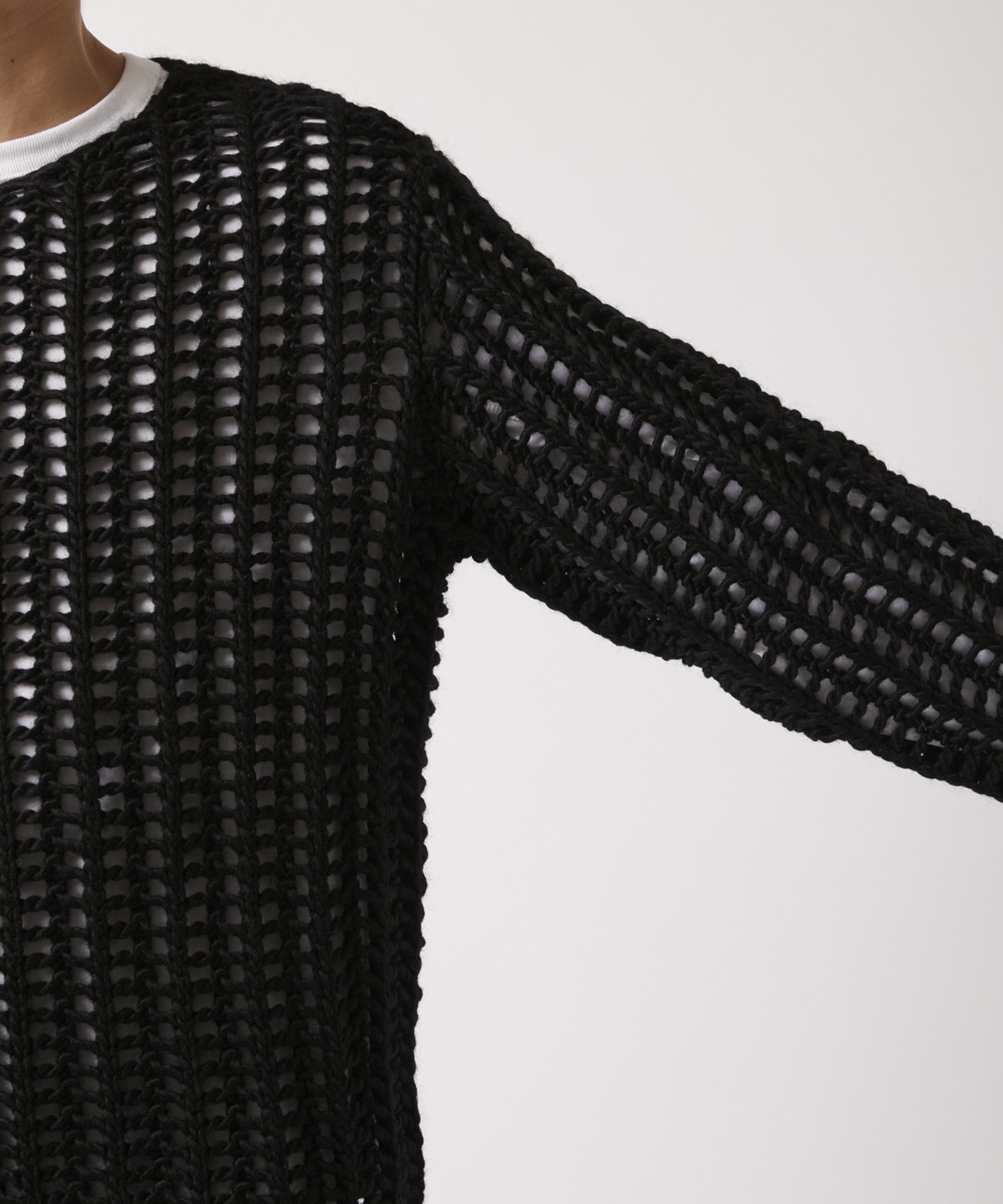 SEMI SHEER OPEN KNIT SWEATER NVRFRGT