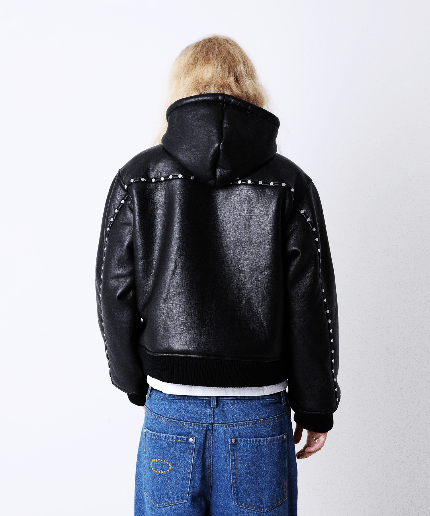 STUDDED HOODED BOMBER JACKET AFB