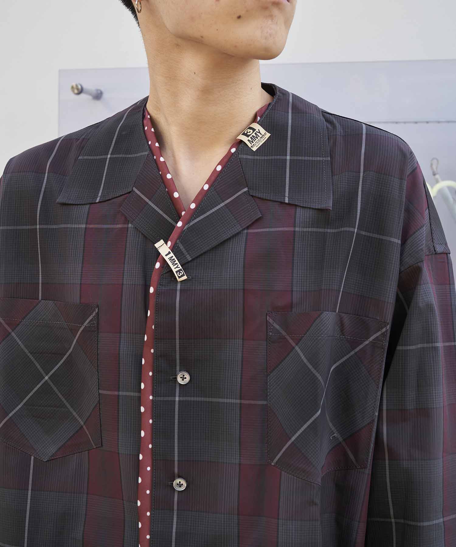 Front Scarf Ombre Shirts(46 RED): Maison MIHARA YASUHIRO: MENS