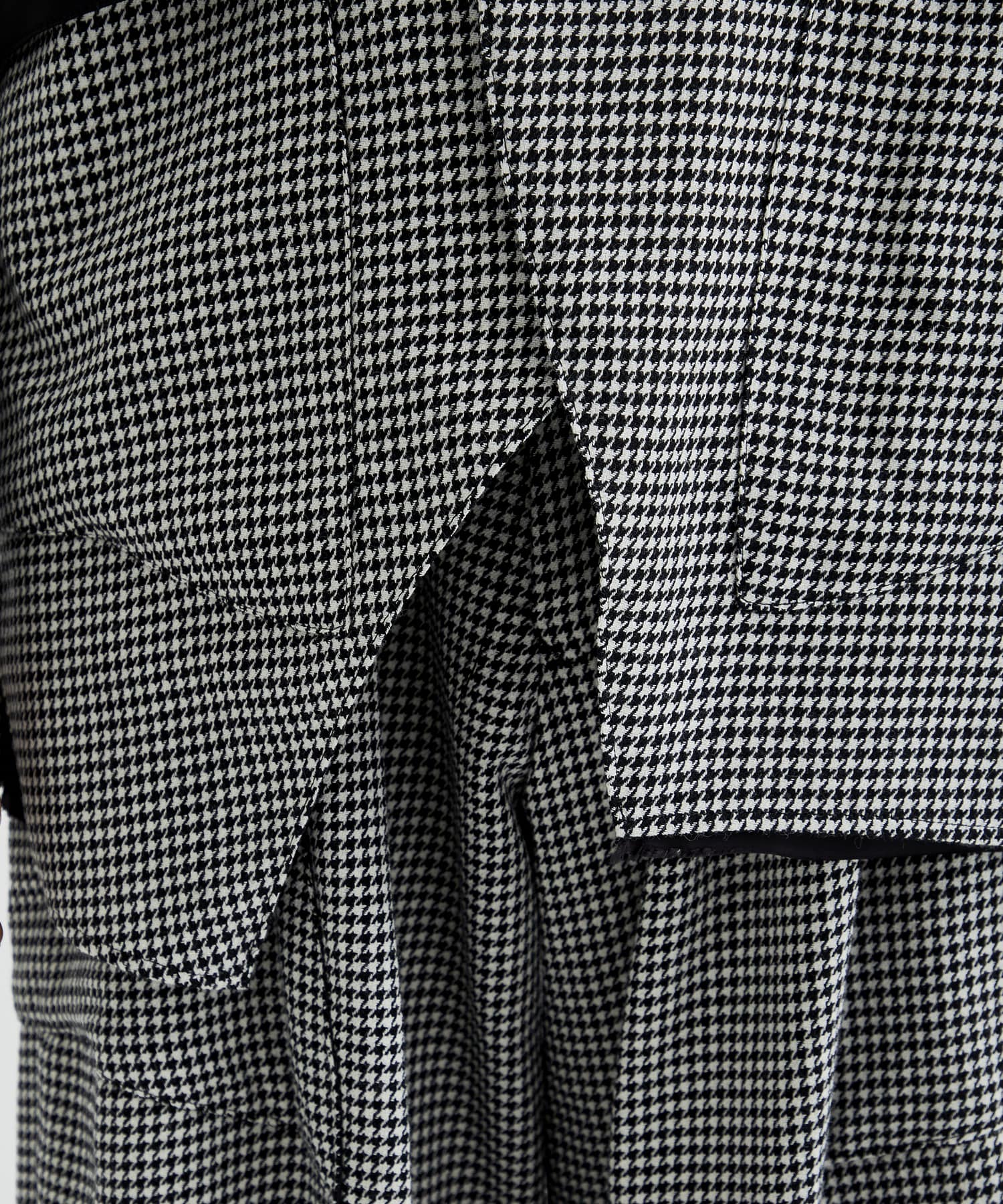 3 button slit jacket-houndstooth sulvam