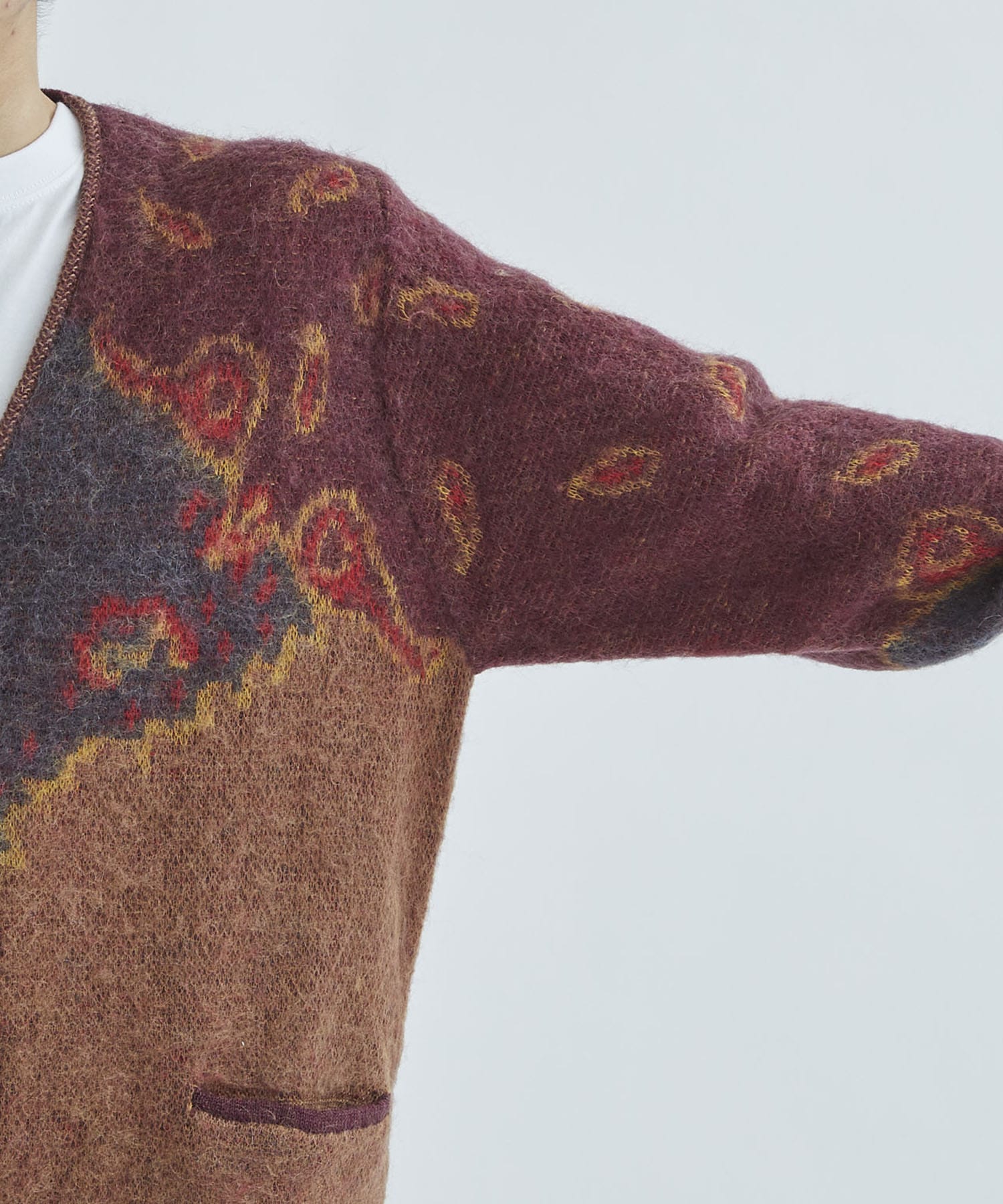 Mohair jacquard knit cardigan | TOGA VIRILIS