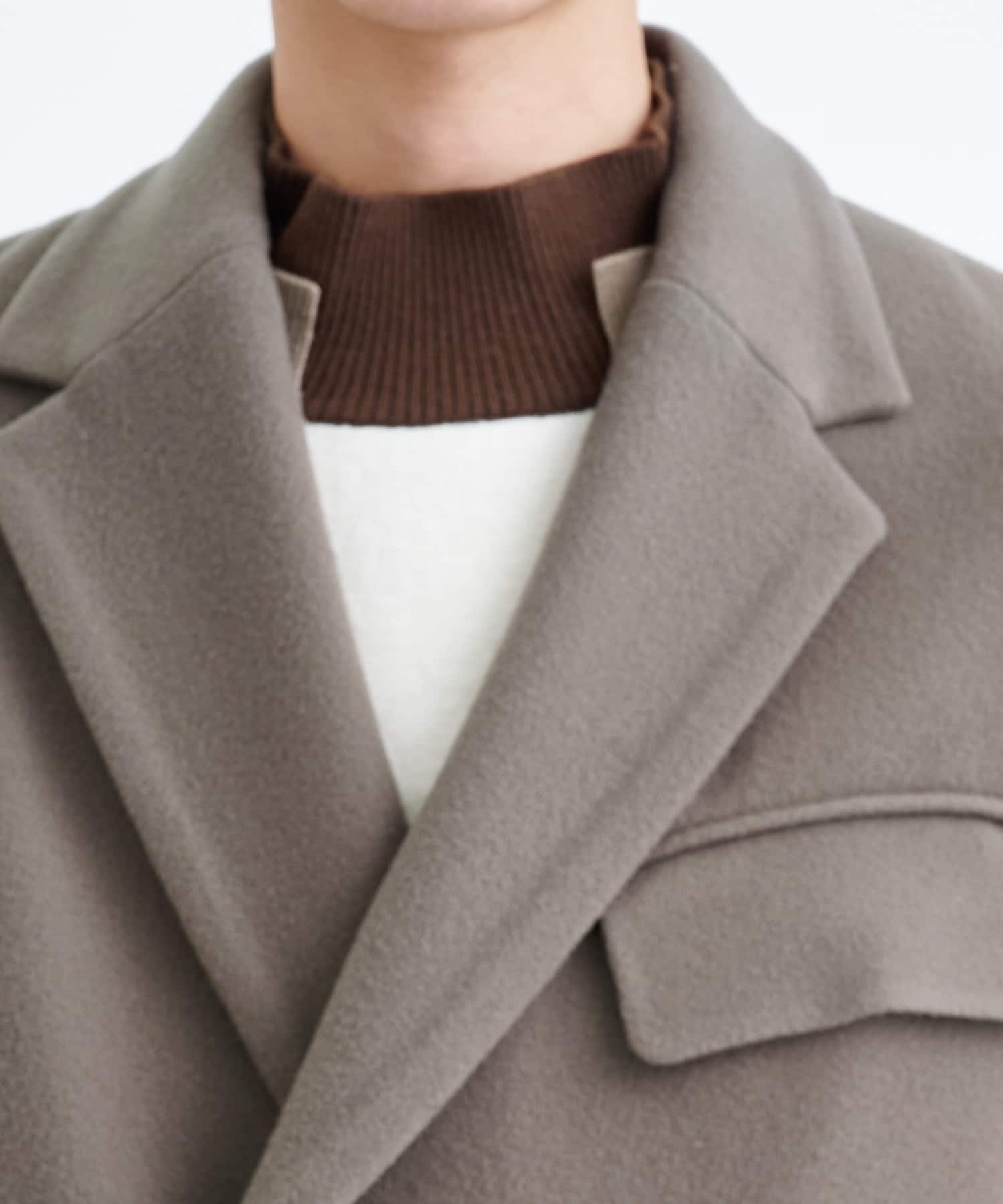 Lamb Wool Melton Tie Locken Coat | CULLNI
