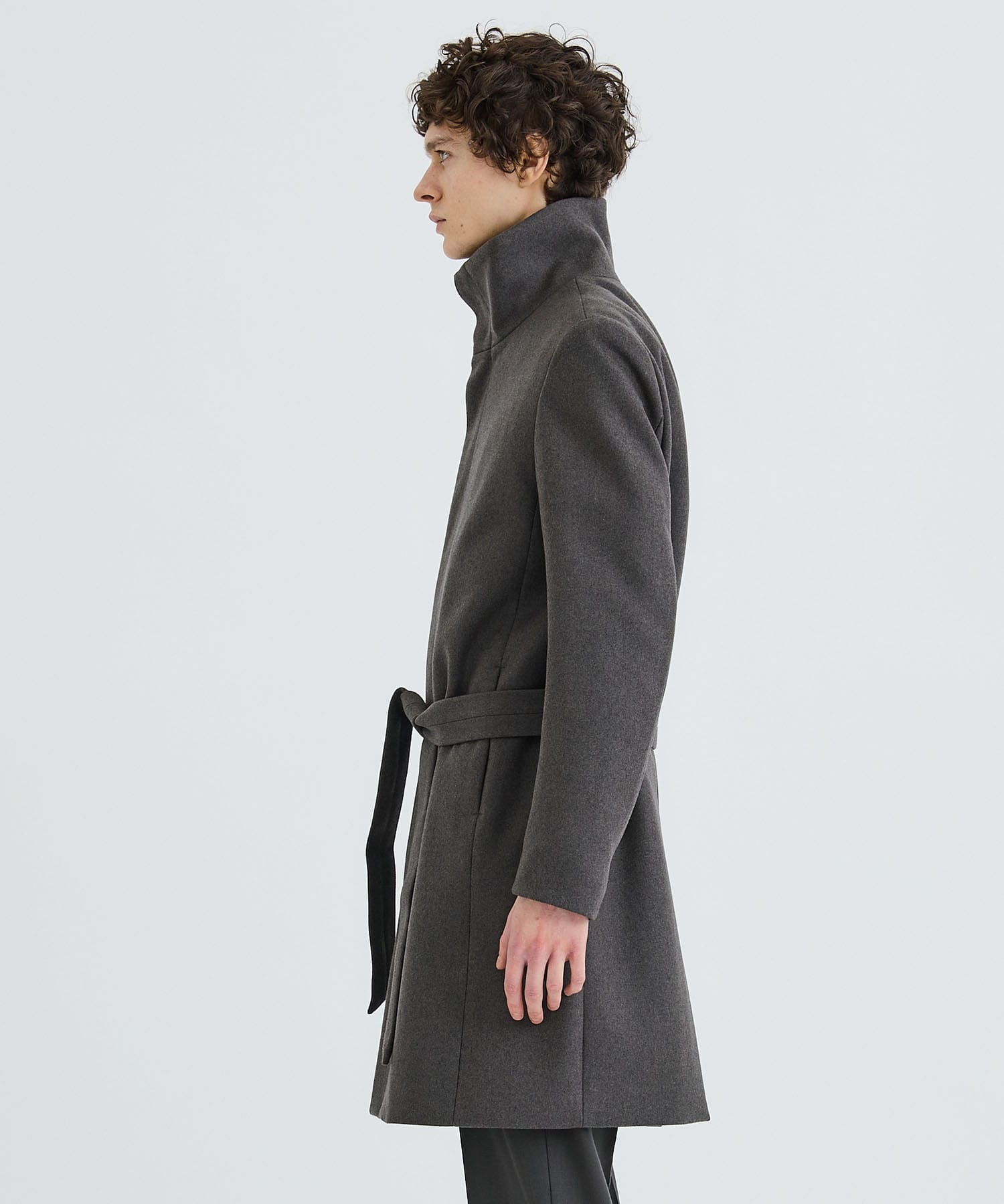 WOOL CASHMERE STAND COLLAR COAT