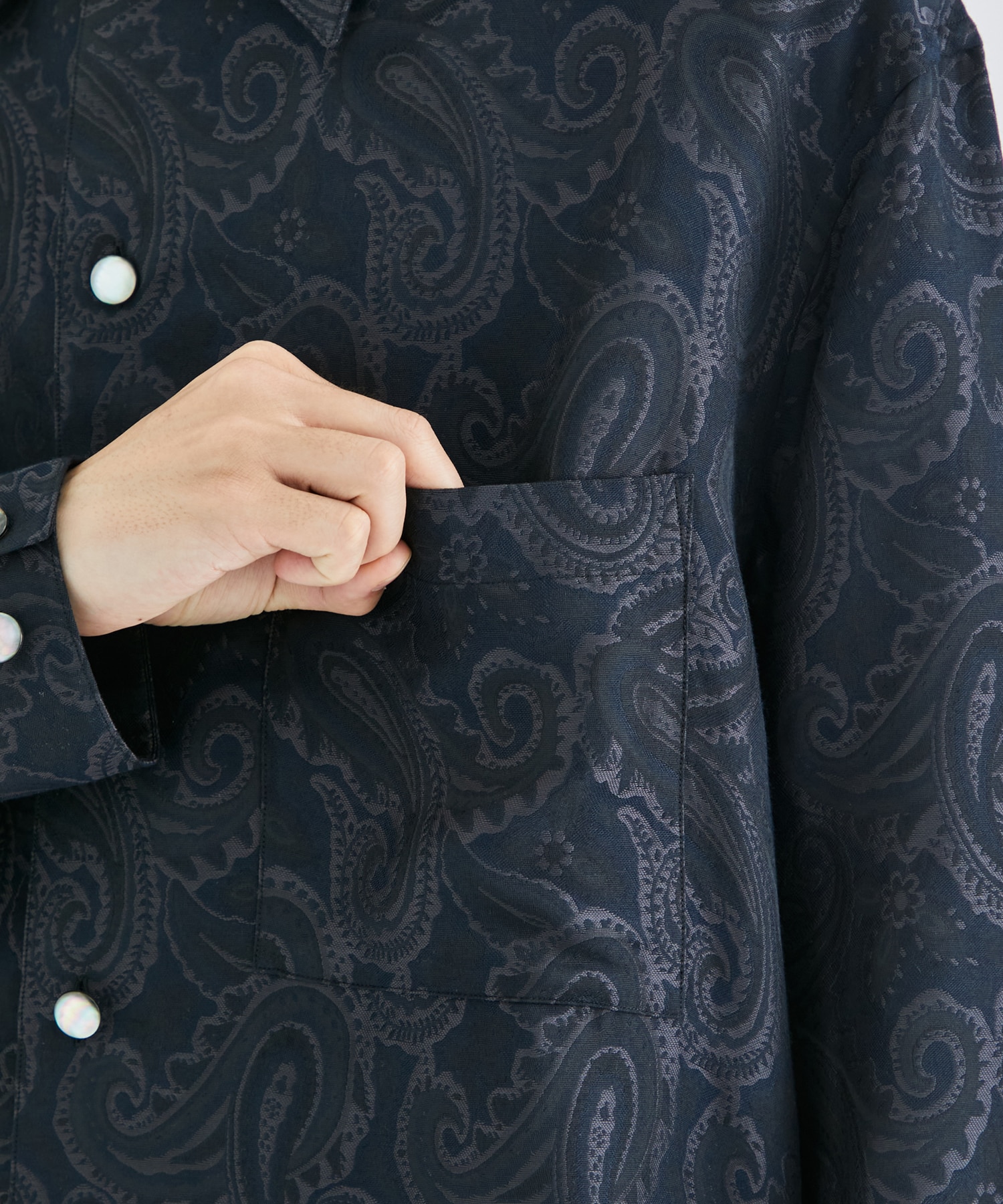 Big shirt jacket 弐 - Paisley jacquard｜superNova.