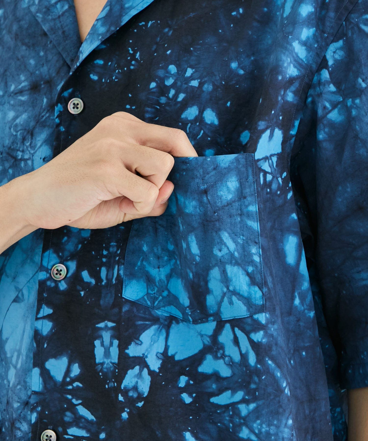 Kago Dyed Open Callor S/S Shirt ALLEGE