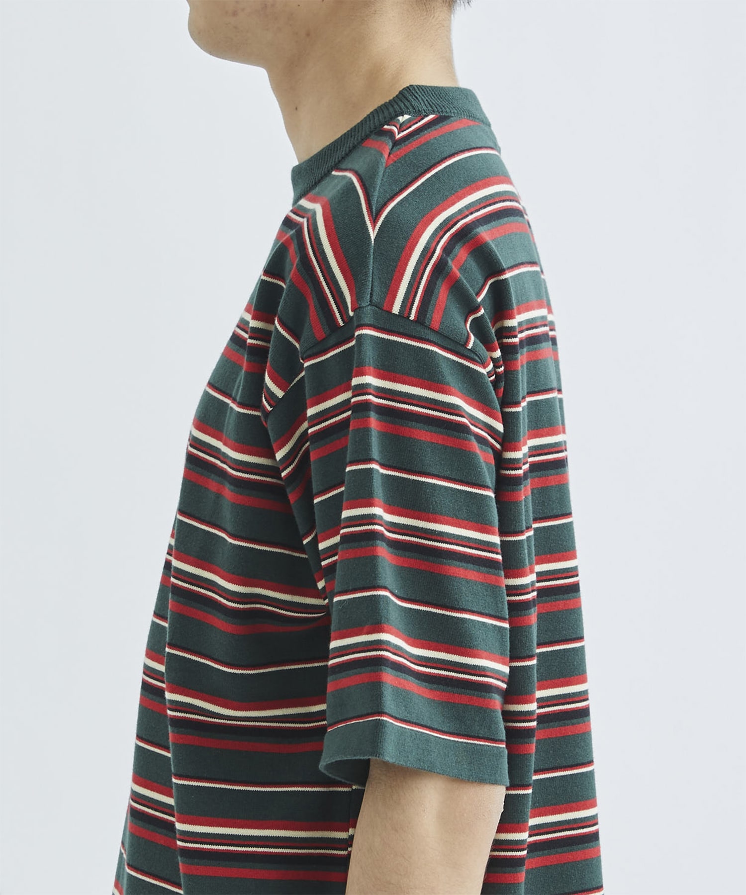 BORDER KNIT S/S TEE F-LAGSTUF-F