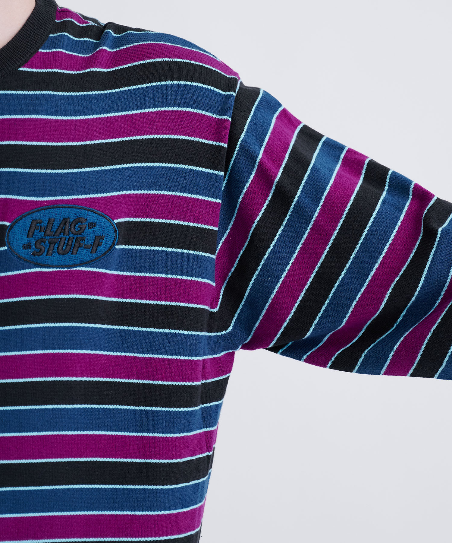 STRIPE LS COTTON SWEATER F-LAGSTUF-F