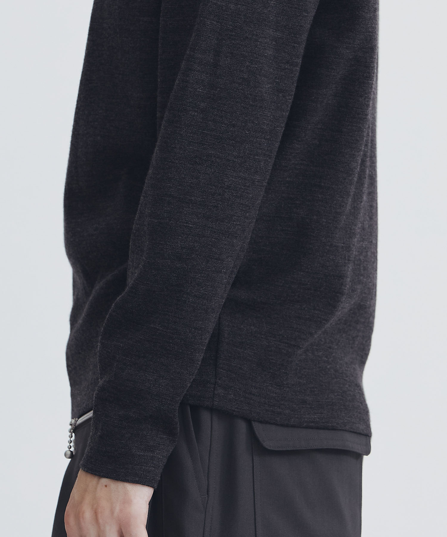 Highneck  Pullover Shirts-ウールポンチ Cale