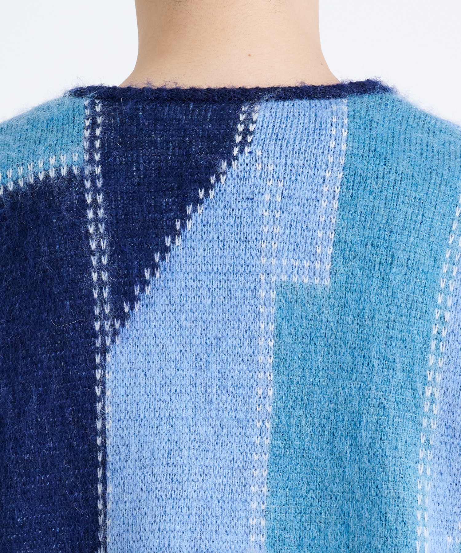 別注 Mohair Cardigan - Patchwork Motif NEEDLES