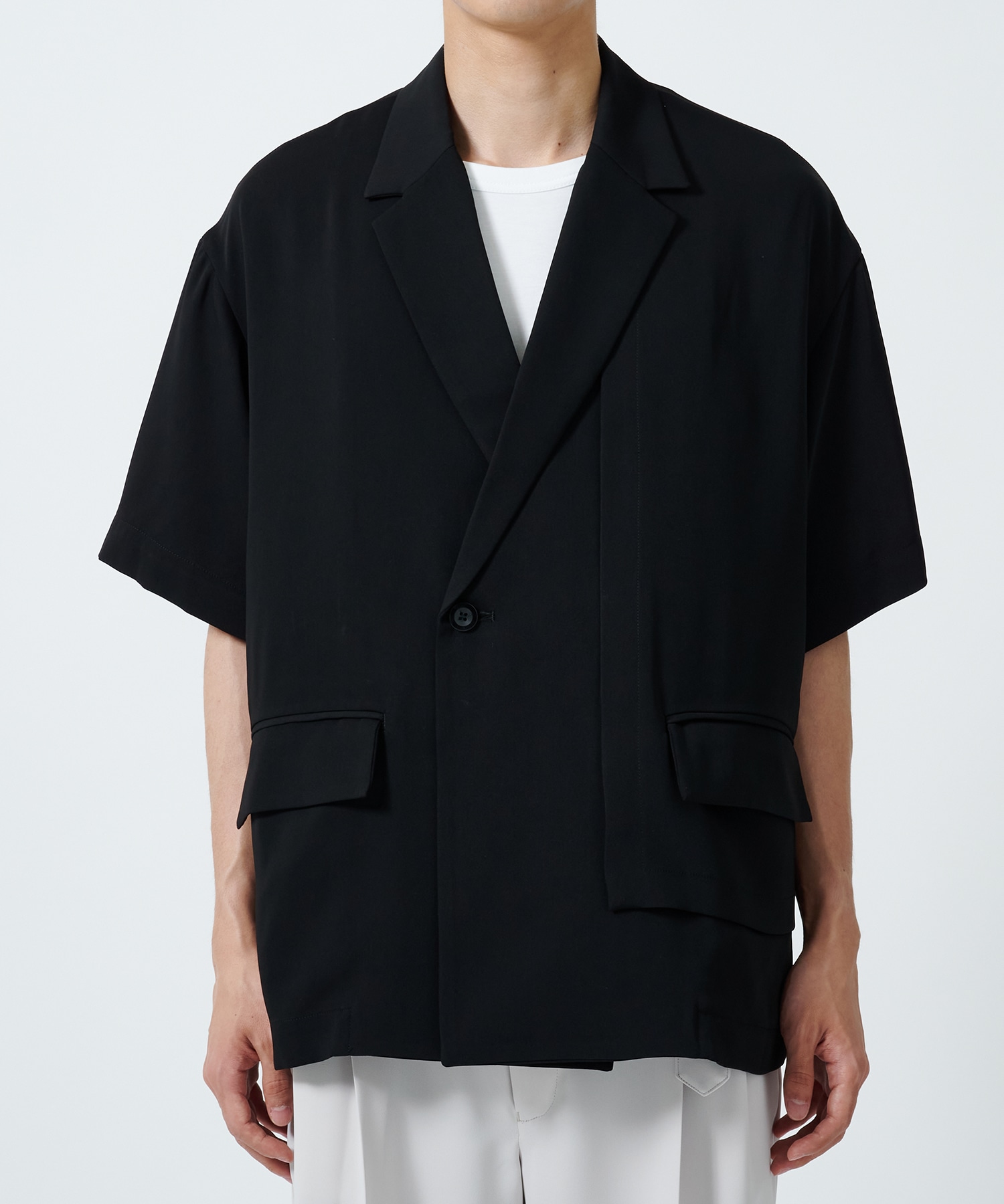 〈別注〉Double Cloth Asymmetrical Short Sleeve Jacket CULLNI