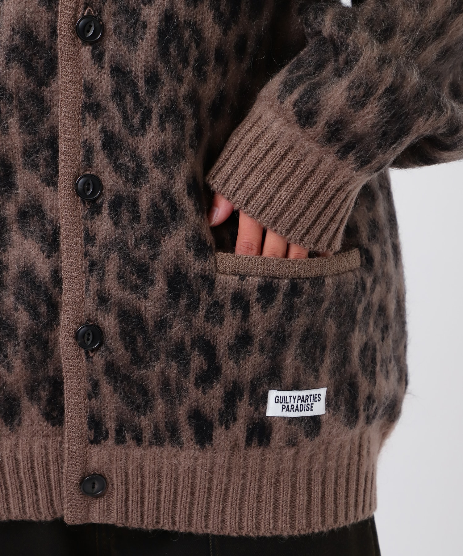 LEOPARD HEAVY MOHAIR CARDIGAN WACKO MARIA