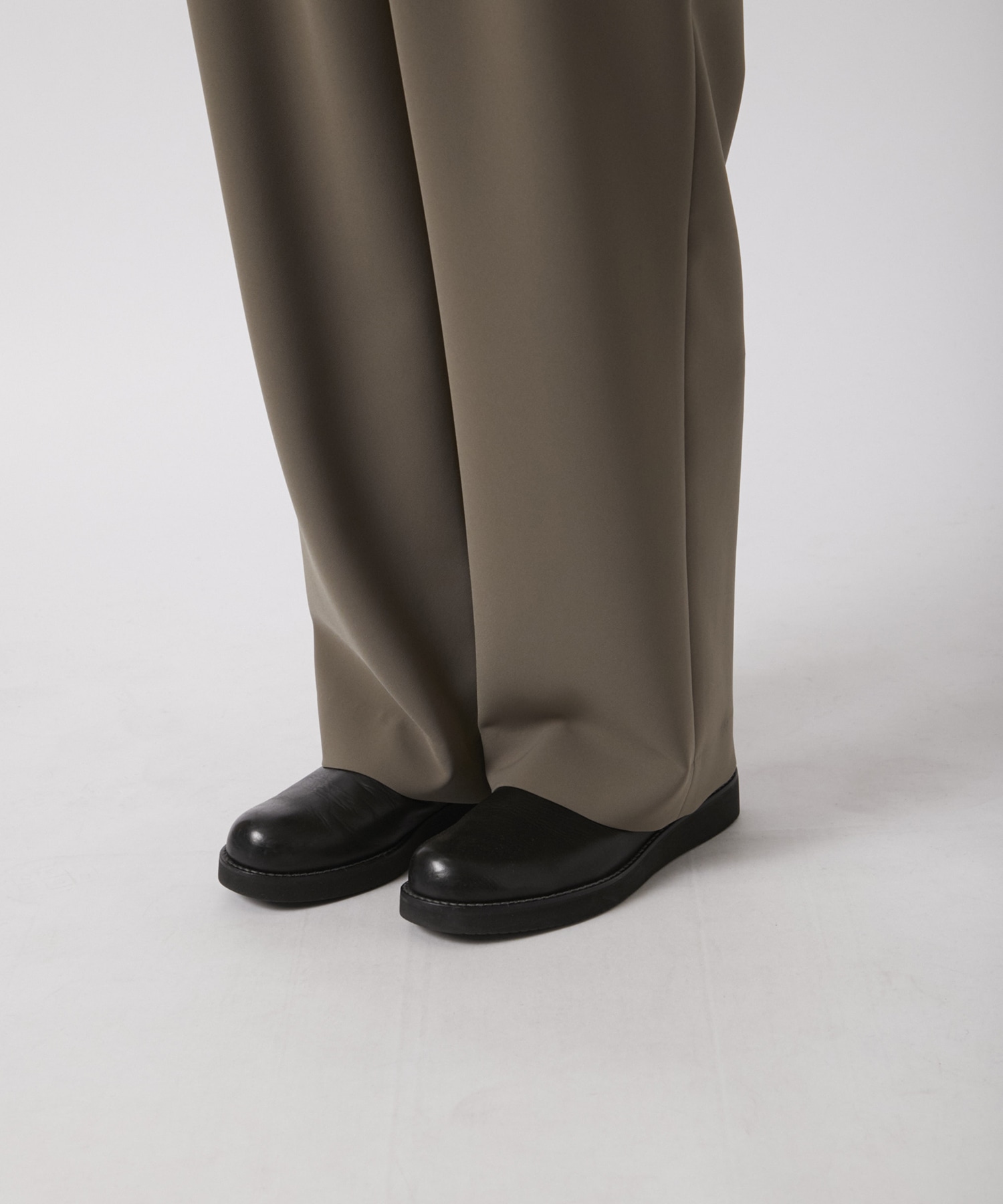 Stretch 2Way Double Cloth  2 Tuck Cargo Pants with Long Belt CULLNI