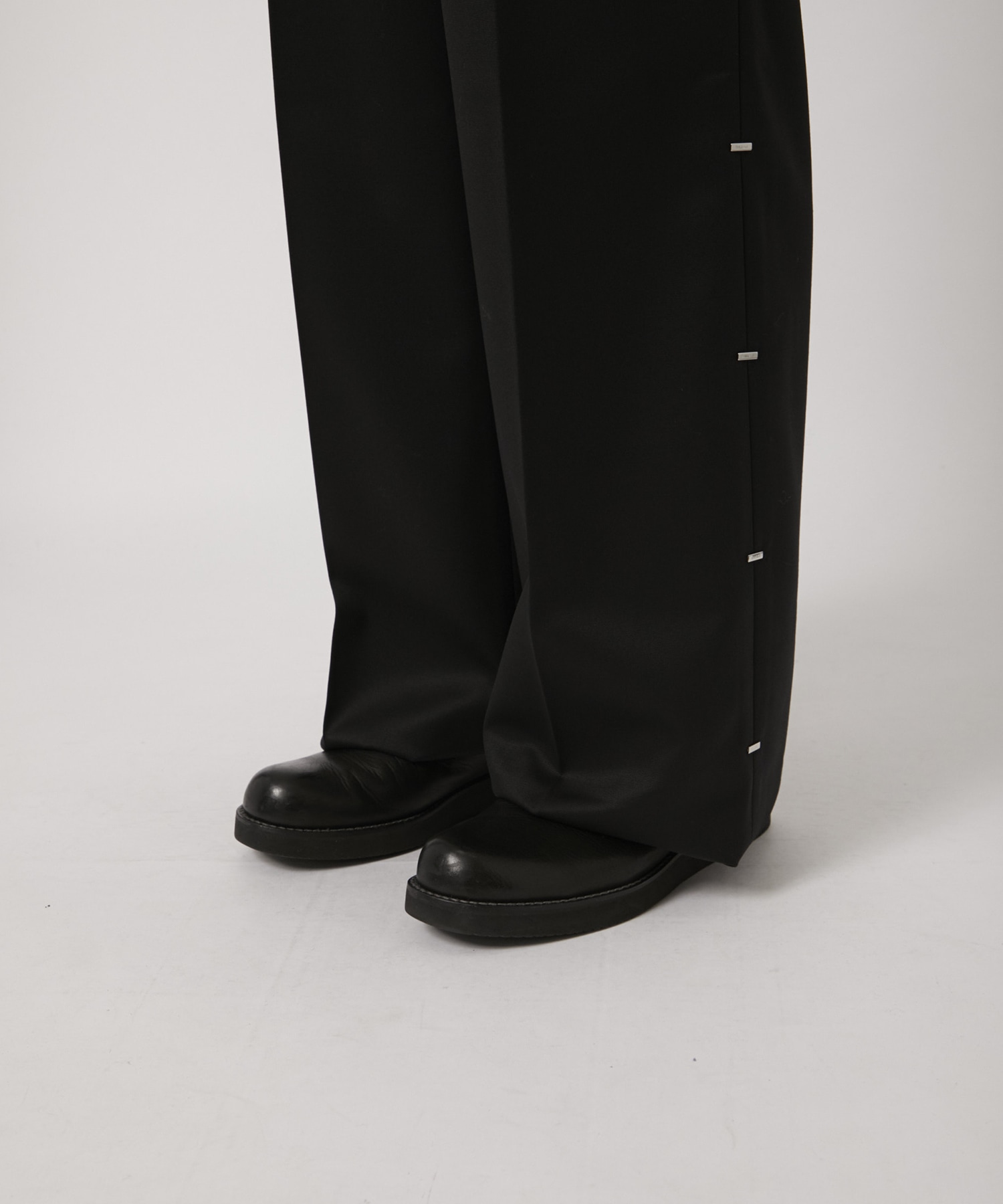 WOOL METAL LINE WIDE TROUSERS JOHN LAWRENCE SULLIVAN