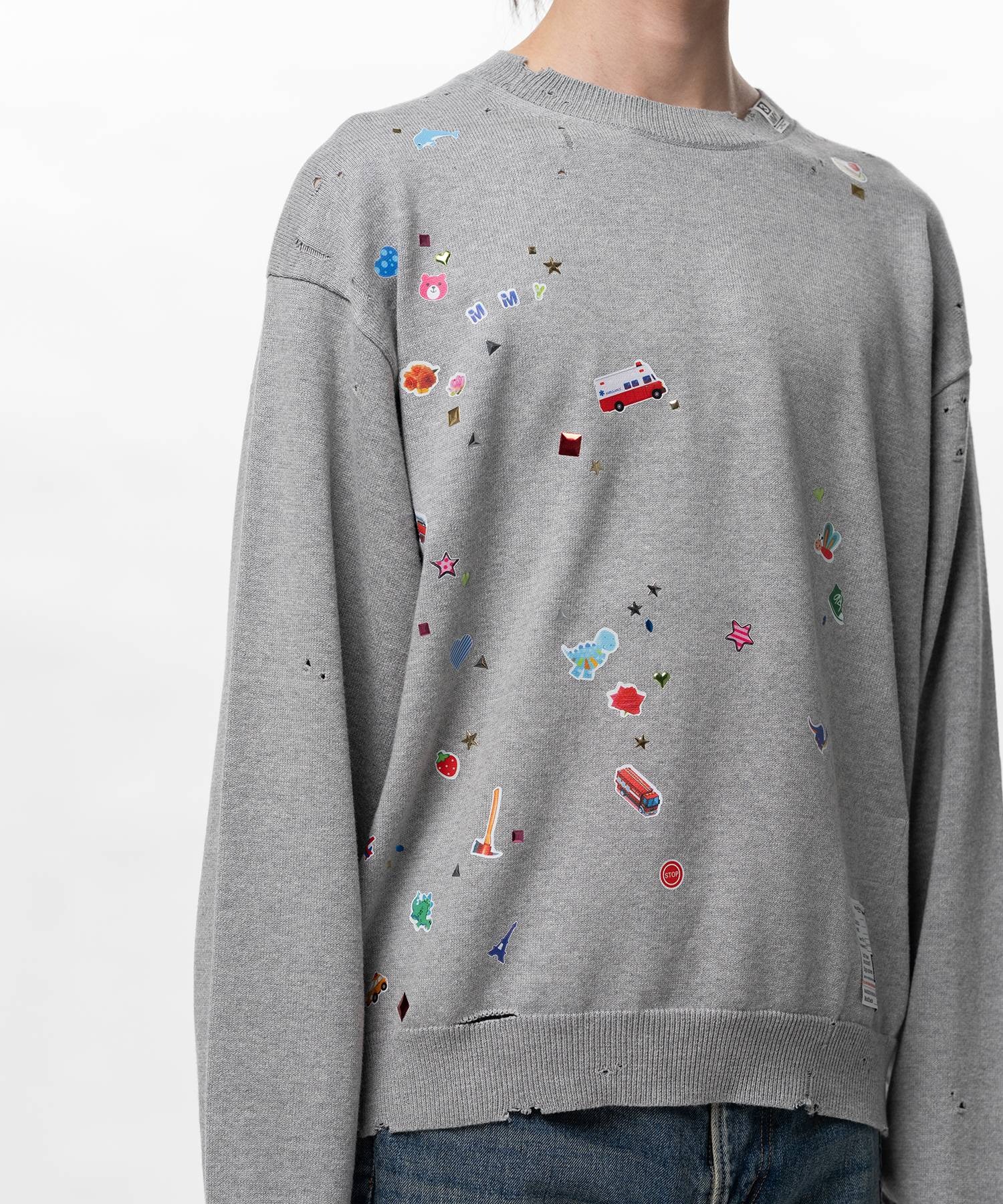 KIDS STICKER KNIT PULLOVER Maison MIHARA YASUHIRO