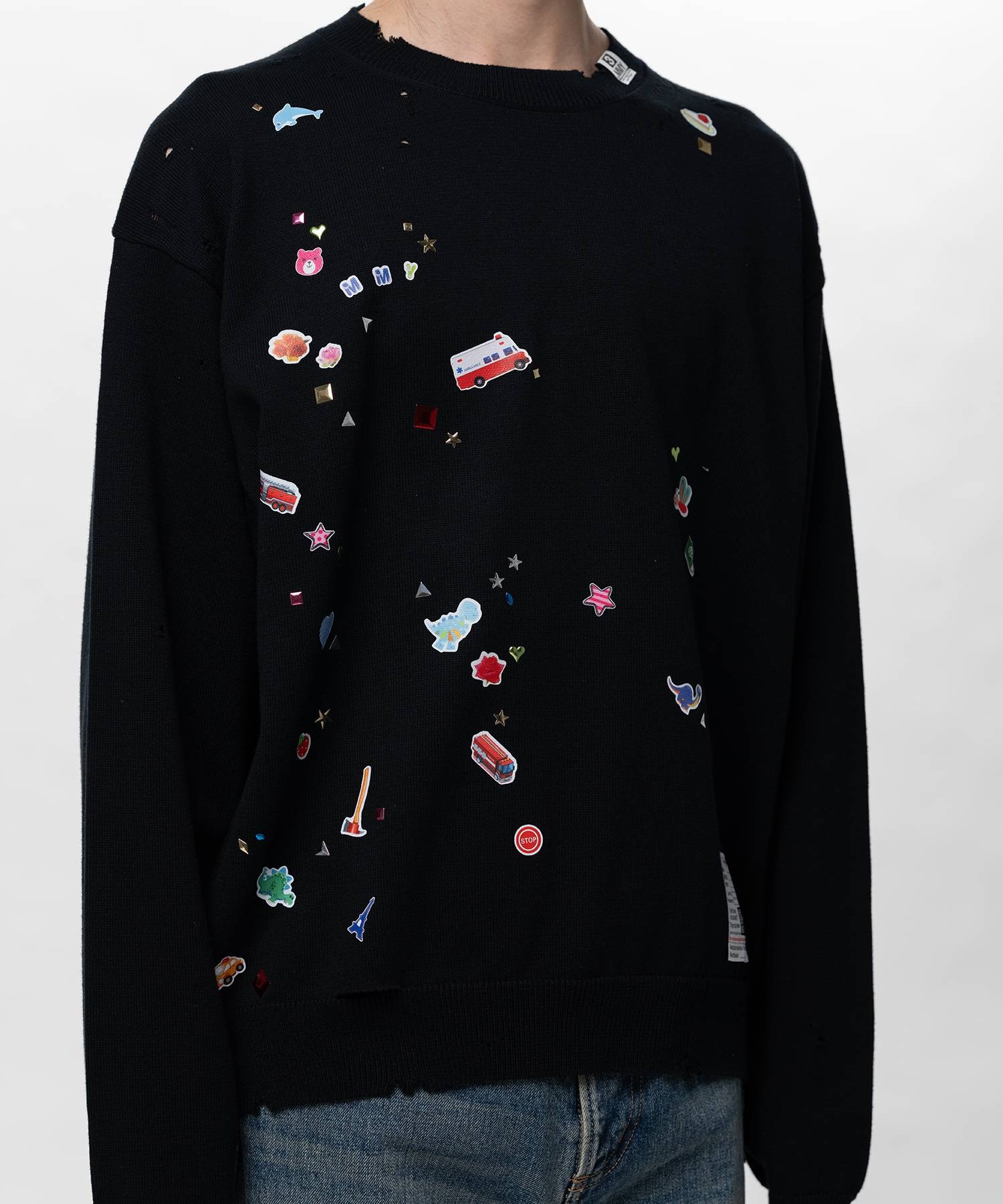 KIDS STICKER KNIT PULLOVER Maison MIHARA YASUHIRO