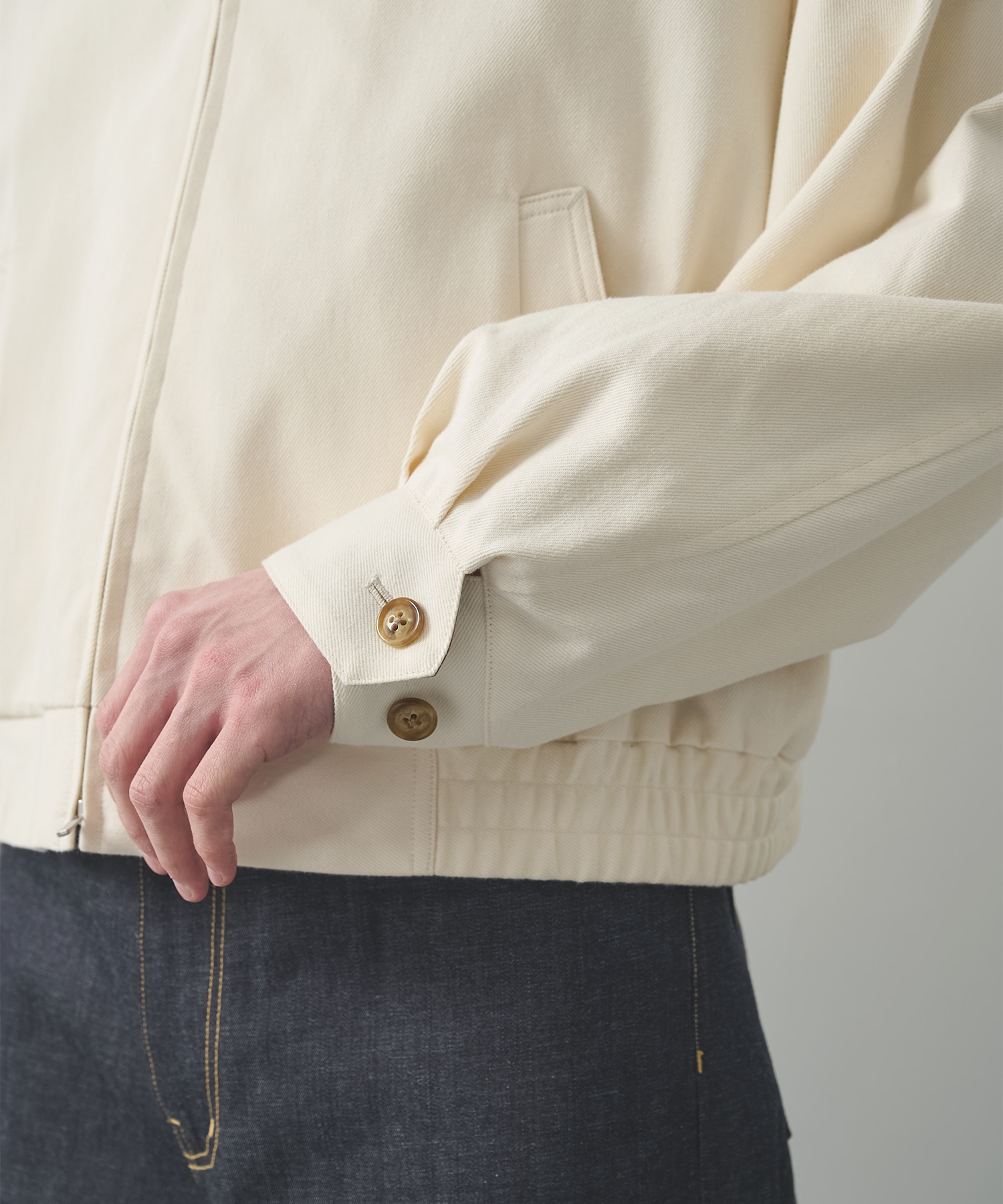 別注 LEATHER-COLLAR GUNFLAP ZIP BLOUSON IRENISA