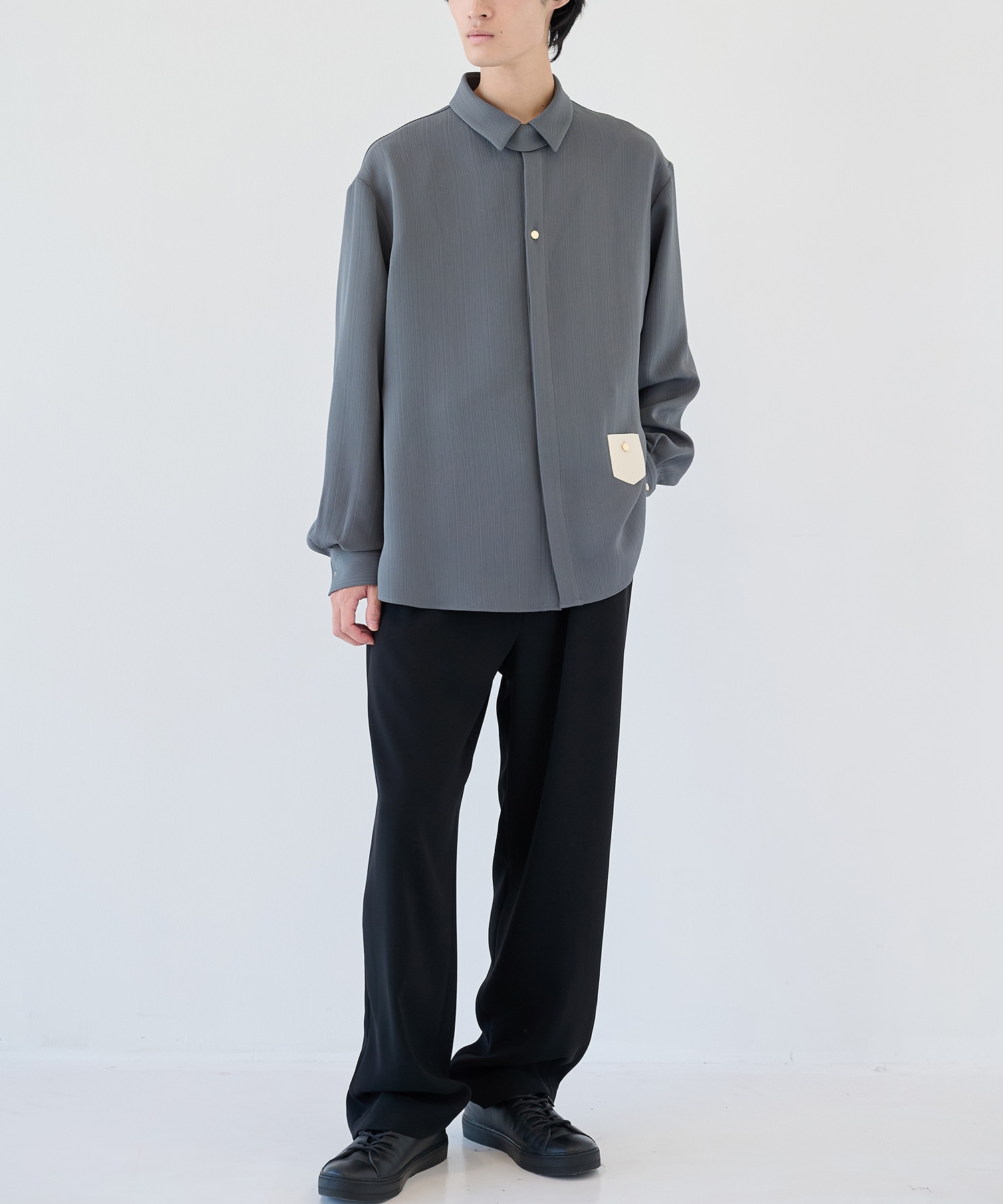別注 Minimal Pocket L/S PLEATS SHIRTS CULLNI