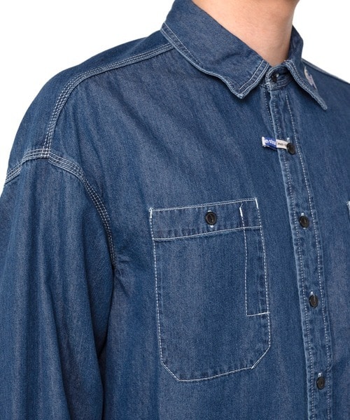COTTON TENCEL DENIM WORK LS SHIRTS in・stru(men-tal)