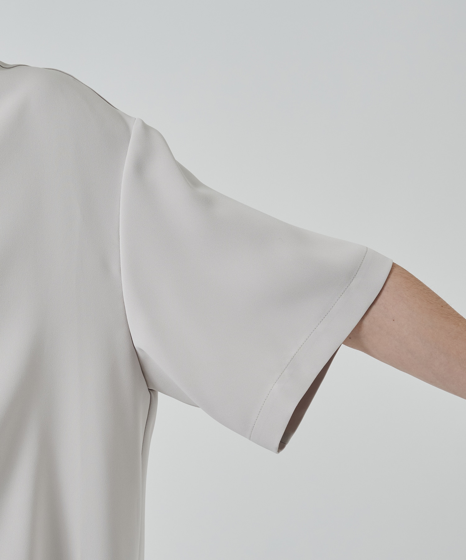 Double Satin Bow Tie Short Sleeve Shirt CULLNI