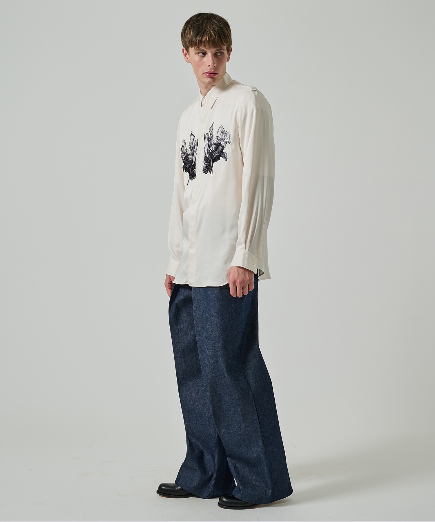 RIGID DENIM WIDE PANTS JOHN LAWRENCE SULLIVAN