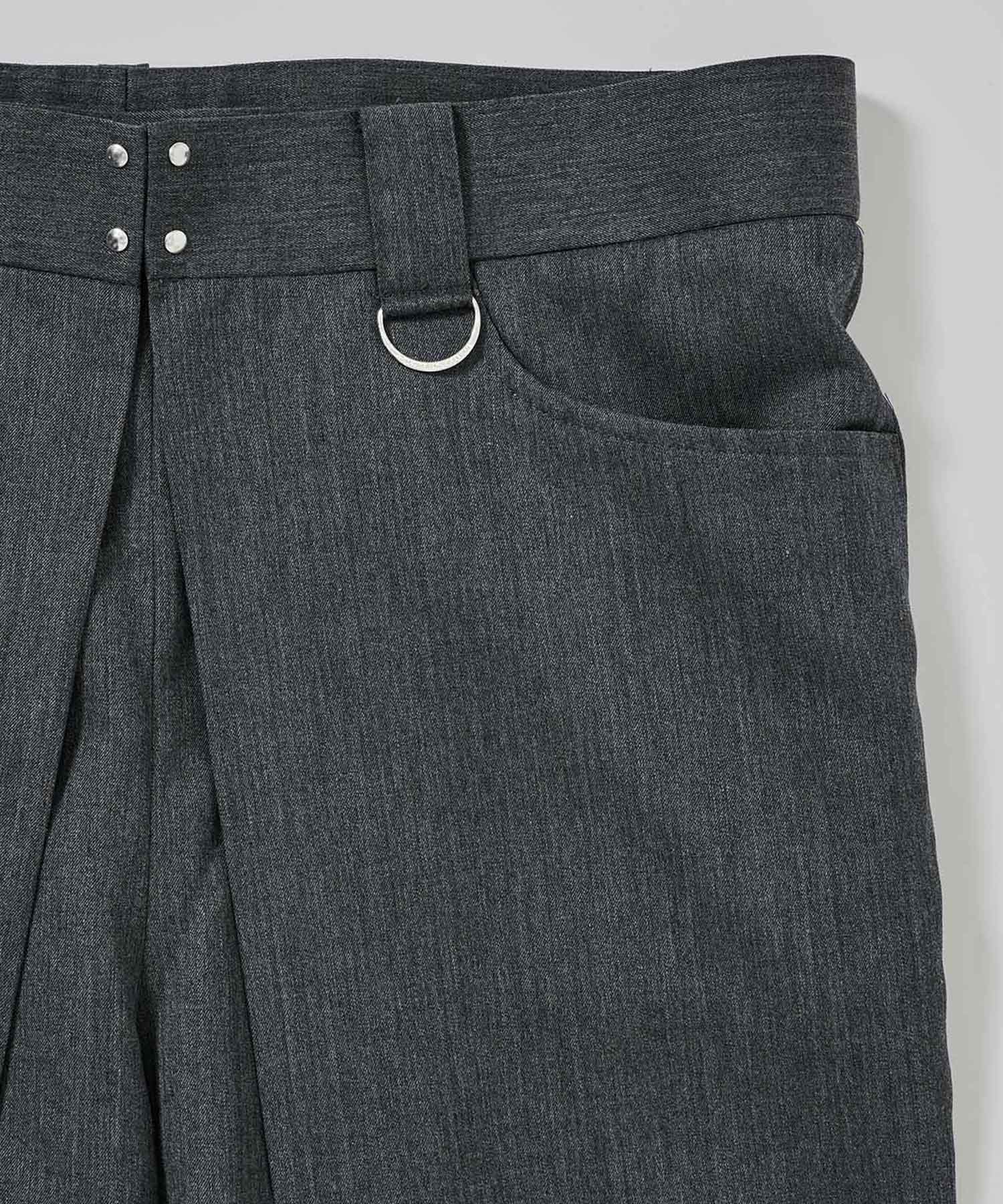 別注 SUMMER WOOL GABARDINE FOLDED WIDE TROUSERS JOHN LAWRENCE SULLIVAN