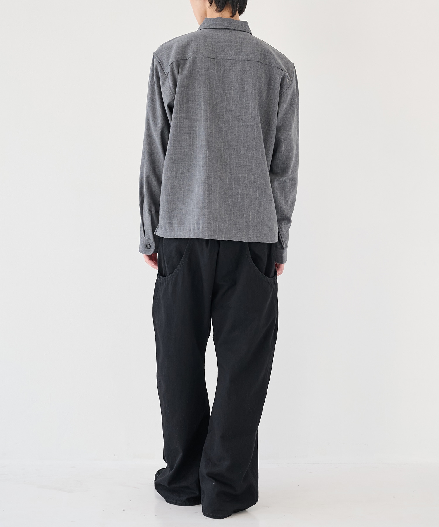 WOOL STRIPE ZIP SHIRT JieDa
