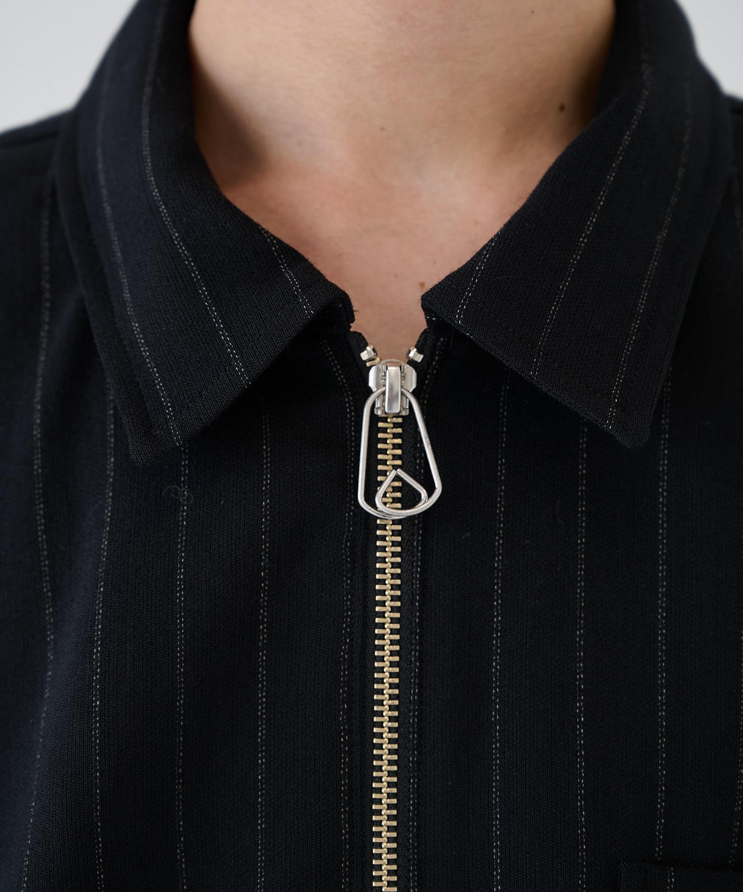 WOOL STRIPE ZIP SHIRT JieDa