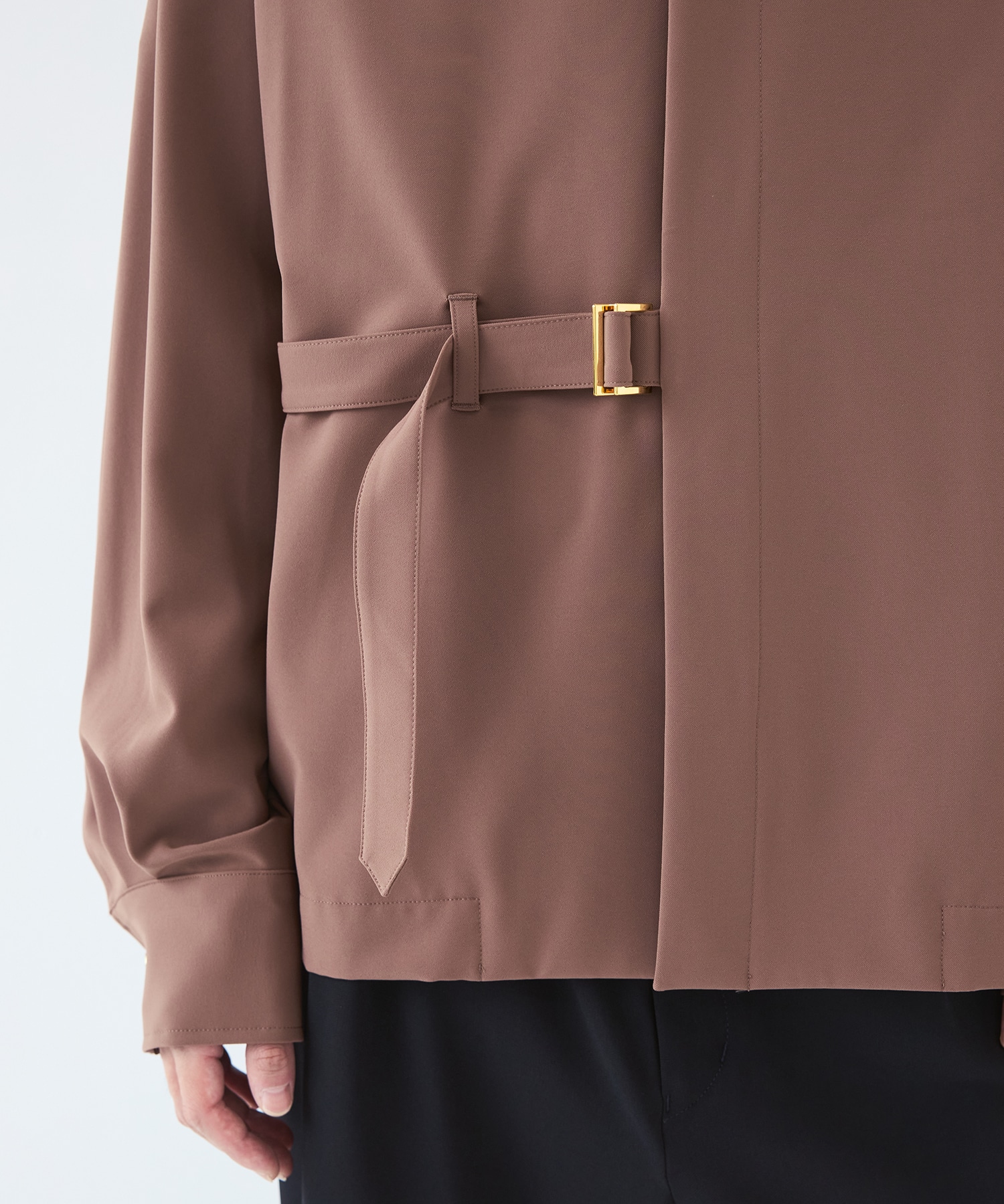 Stretch Twill Tie Locken Open Collar Shirt CULLNI