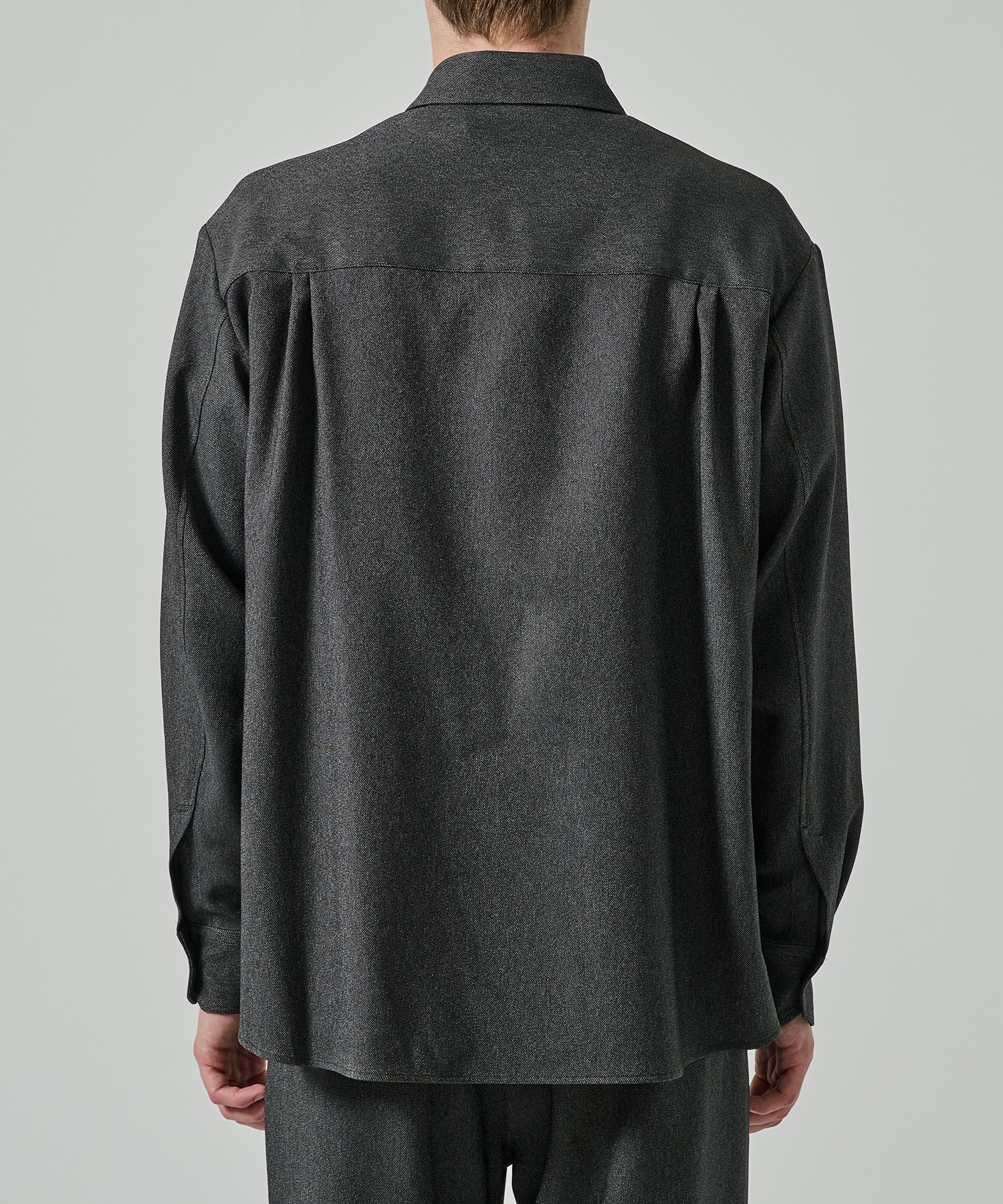 Faux Denim Front Fly Chin Tab Shirt CULLNI