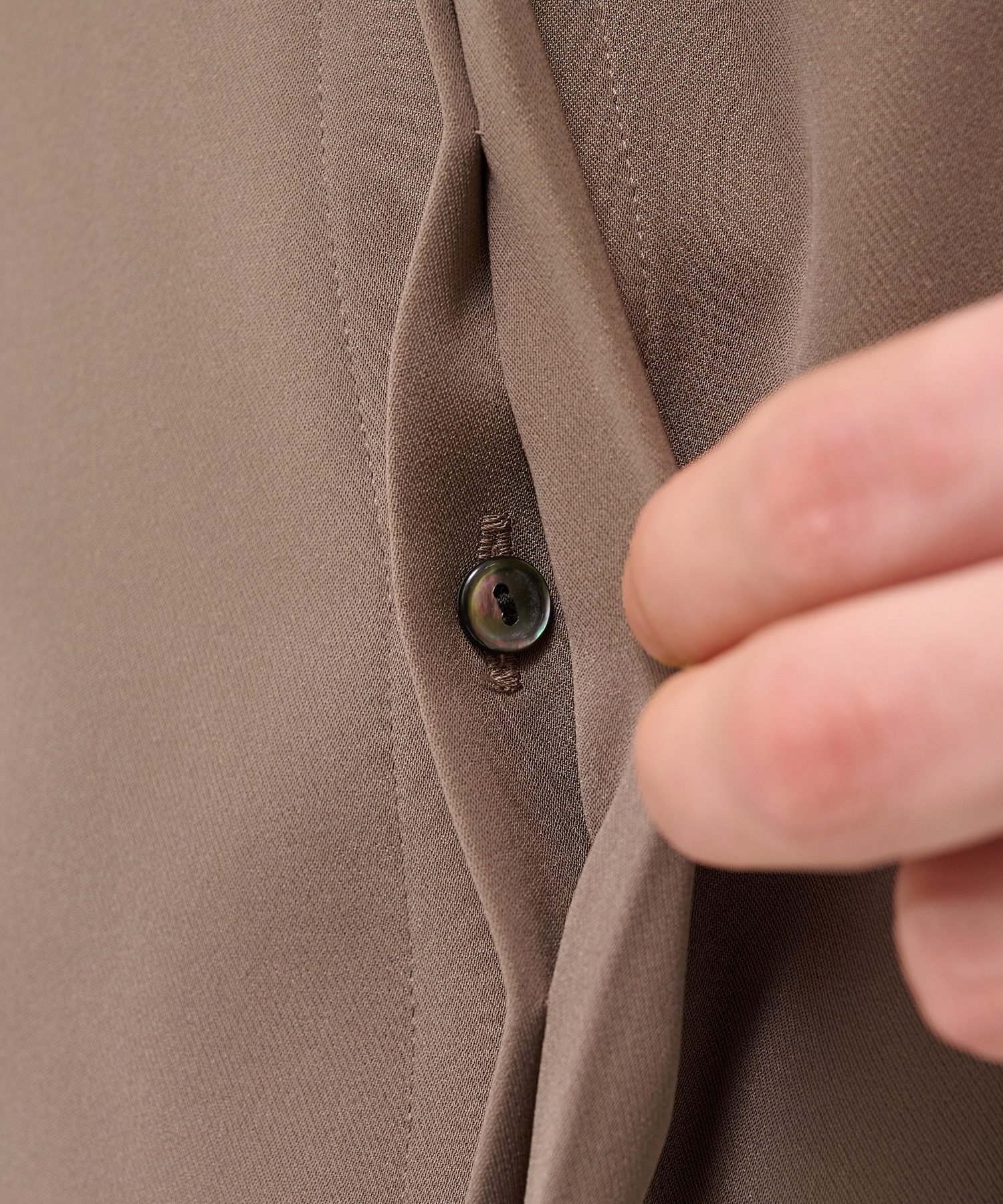 Double Cloth Twill Front Fly Chin Tab Shirt CULLNI
