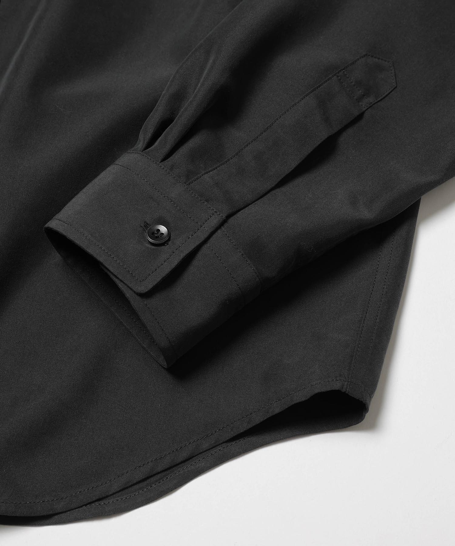 T/R POWDER POPLIN CLOTH /REGULAR COLLAR SHIRT MR.OLIVE