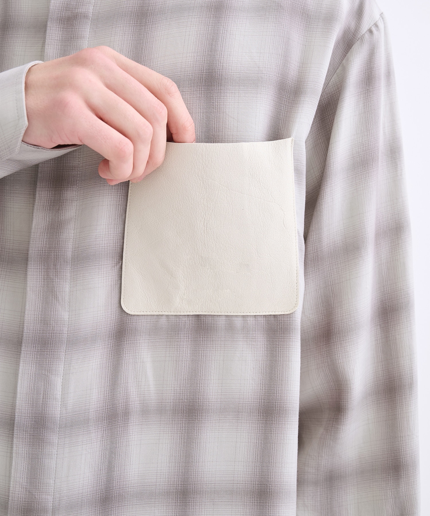 別注 Leather Pocket L/S Check Shirts CULLNI