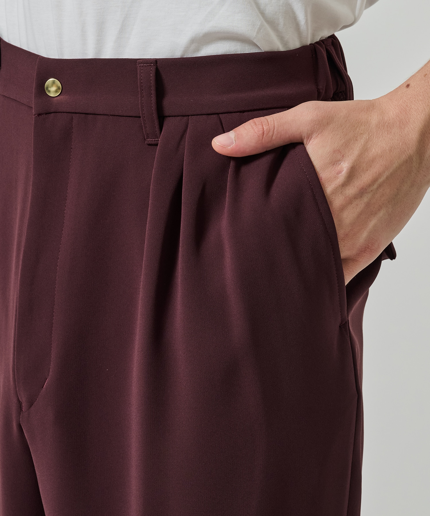 Double Cloth 3Tuck Semi Wide Pants CULLNI