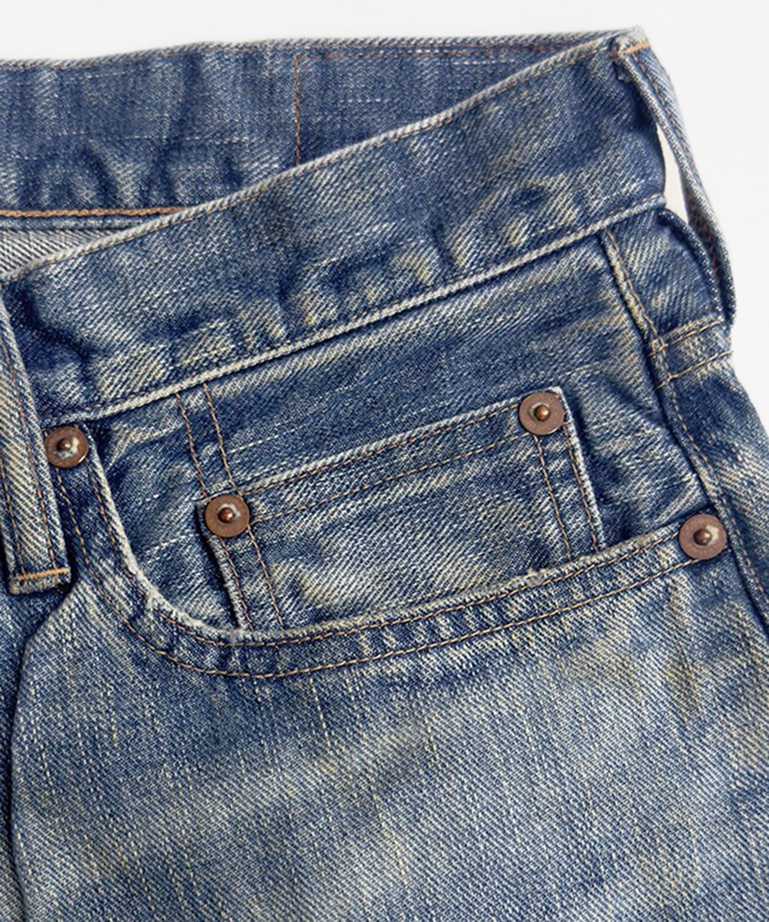 FADED MODERN DENIM PANTS WIDE CUT SUGARHILL