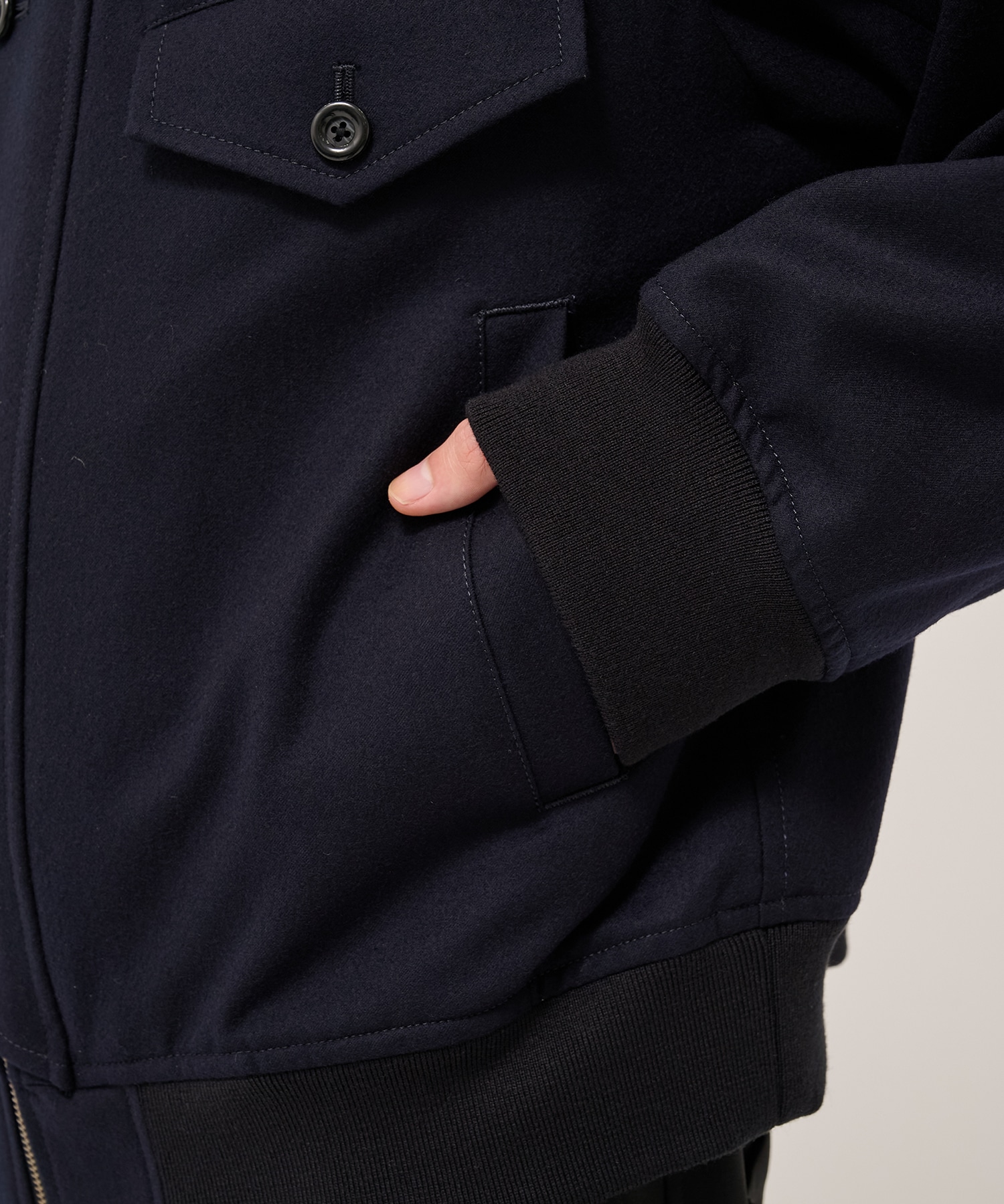 4 Pockets Zip-up Rib Blouson UJOH HOMME