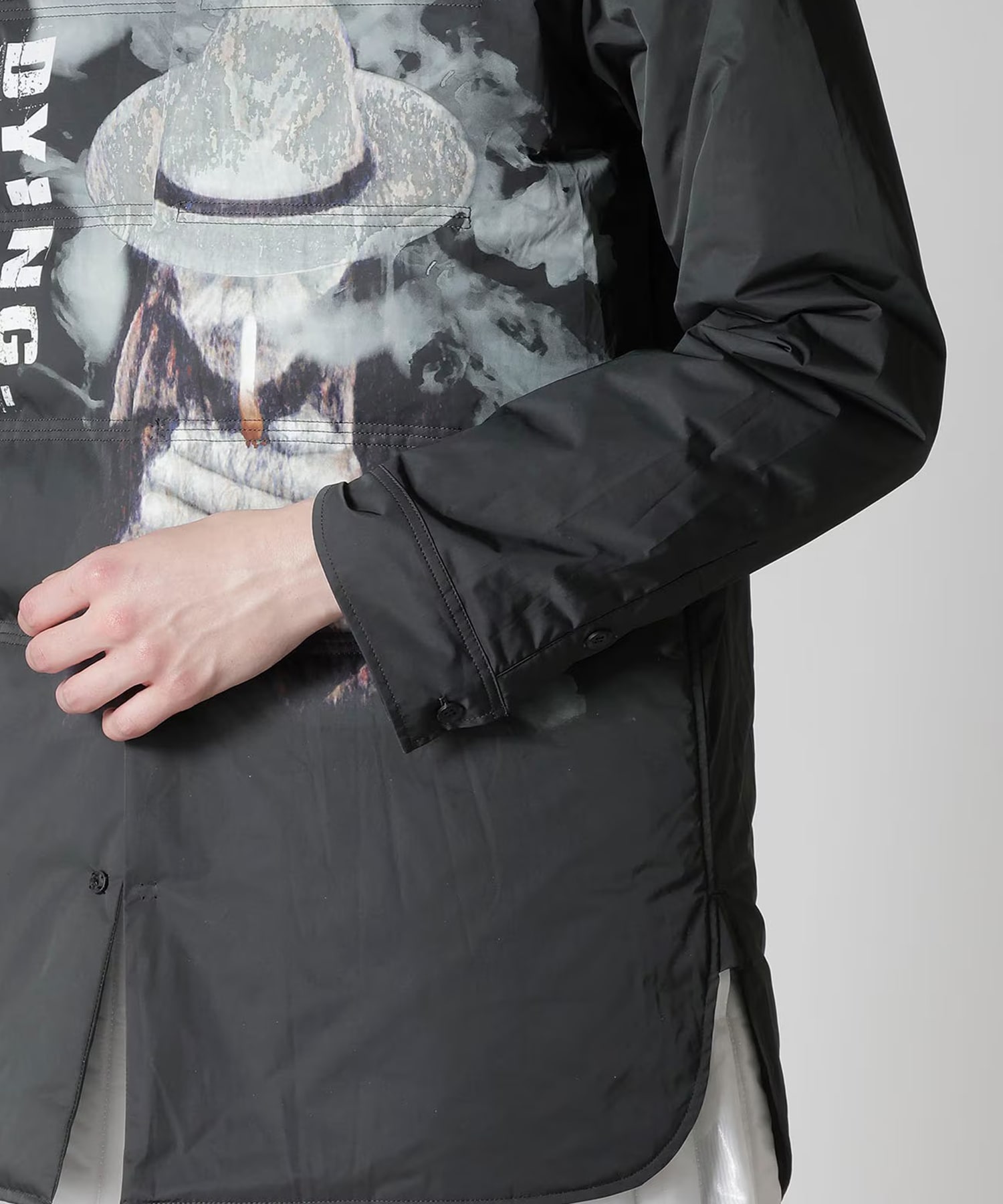 TOBACCO OLD MAN PRINTED PADDED BLOUSE Yohji Yamamoto
