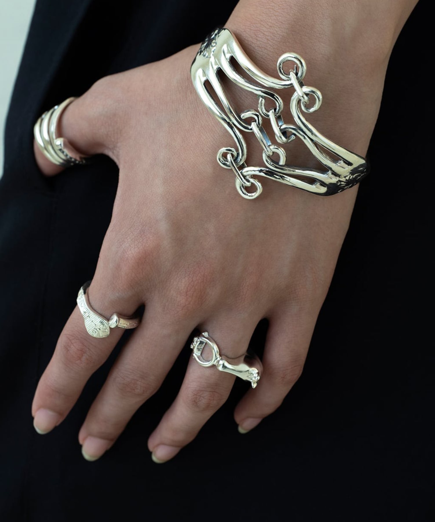 BN-087　Double fork bracelet WAKAN SILVER SMITH