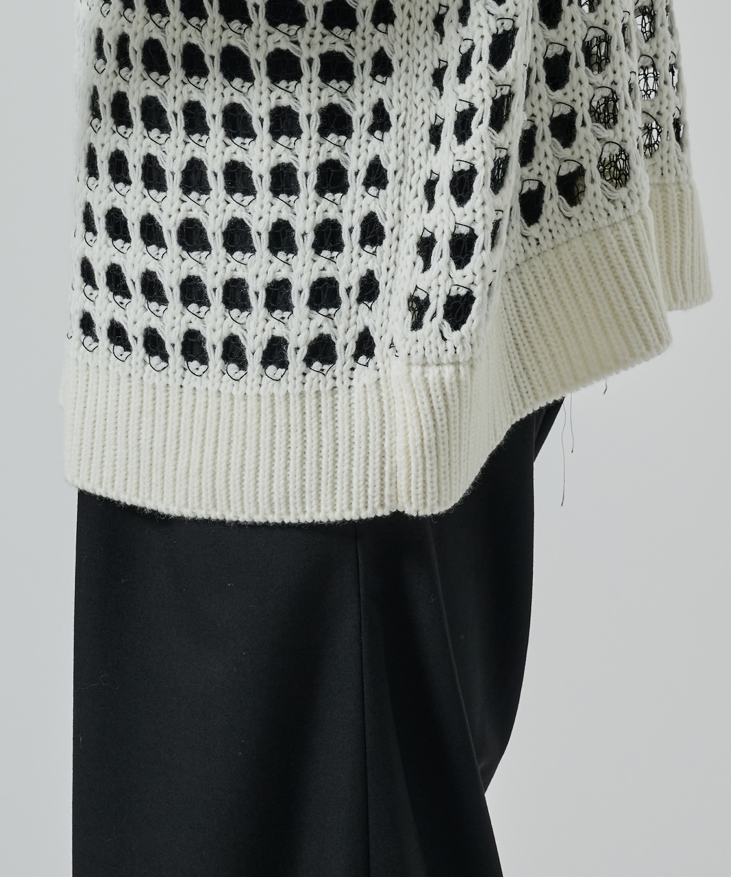 メッシュアシンメトリーニット sulvam