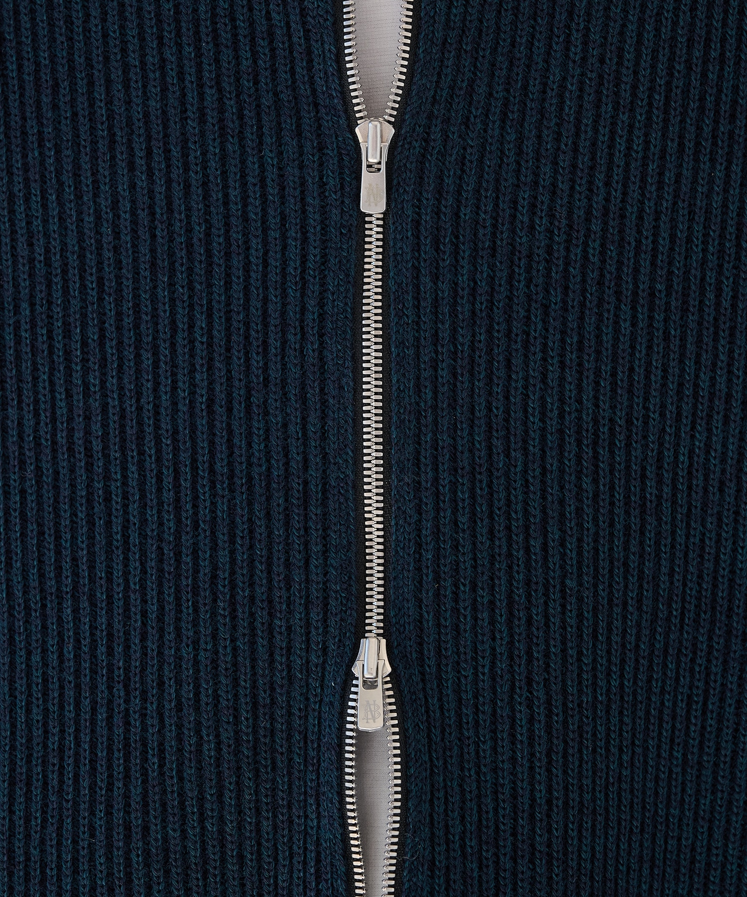 SOLID WOOL RIB POLO ZIP UP CARDIGAN BATONER