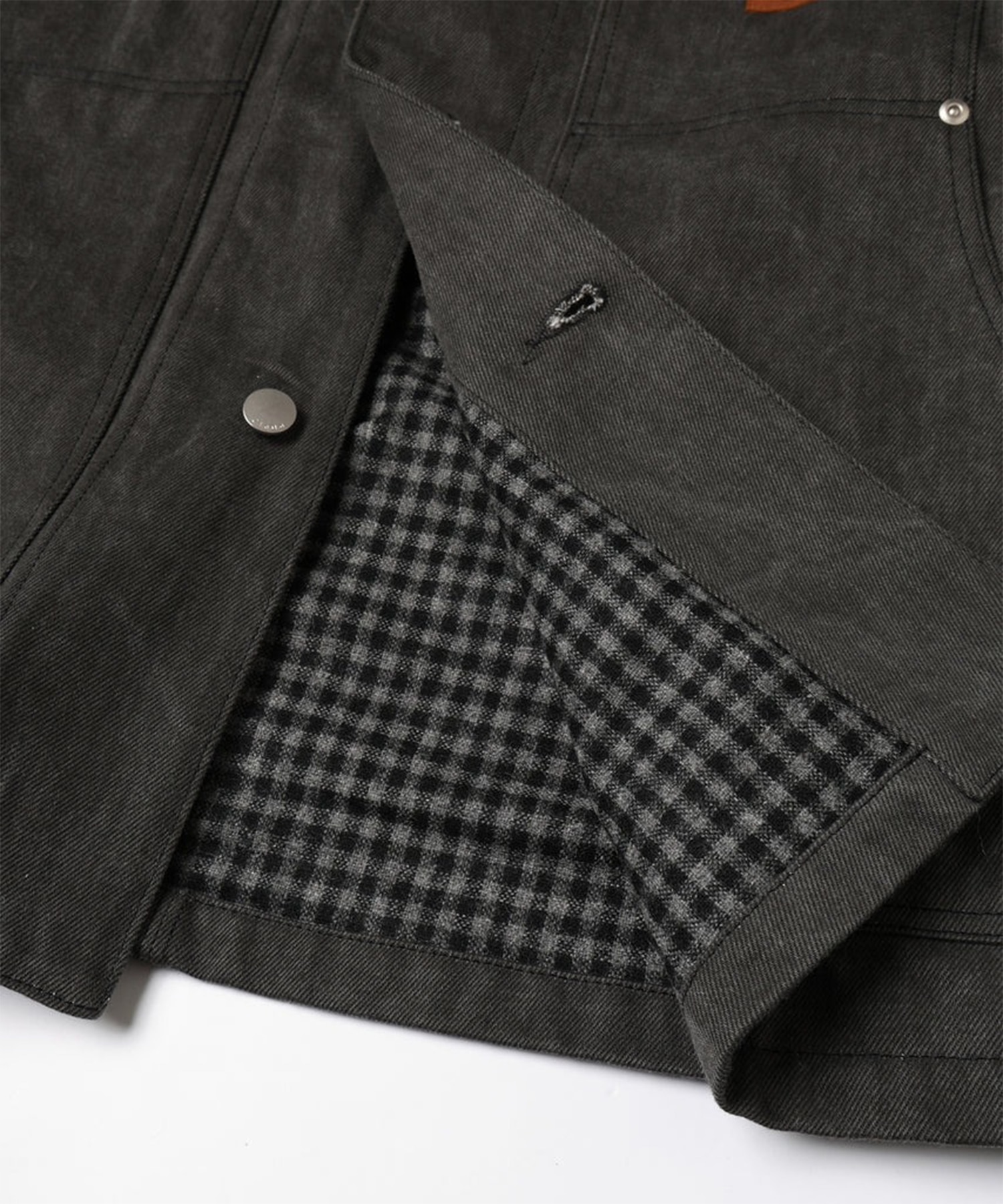 LEATHER COLLAR FADE COVERALL JieDa