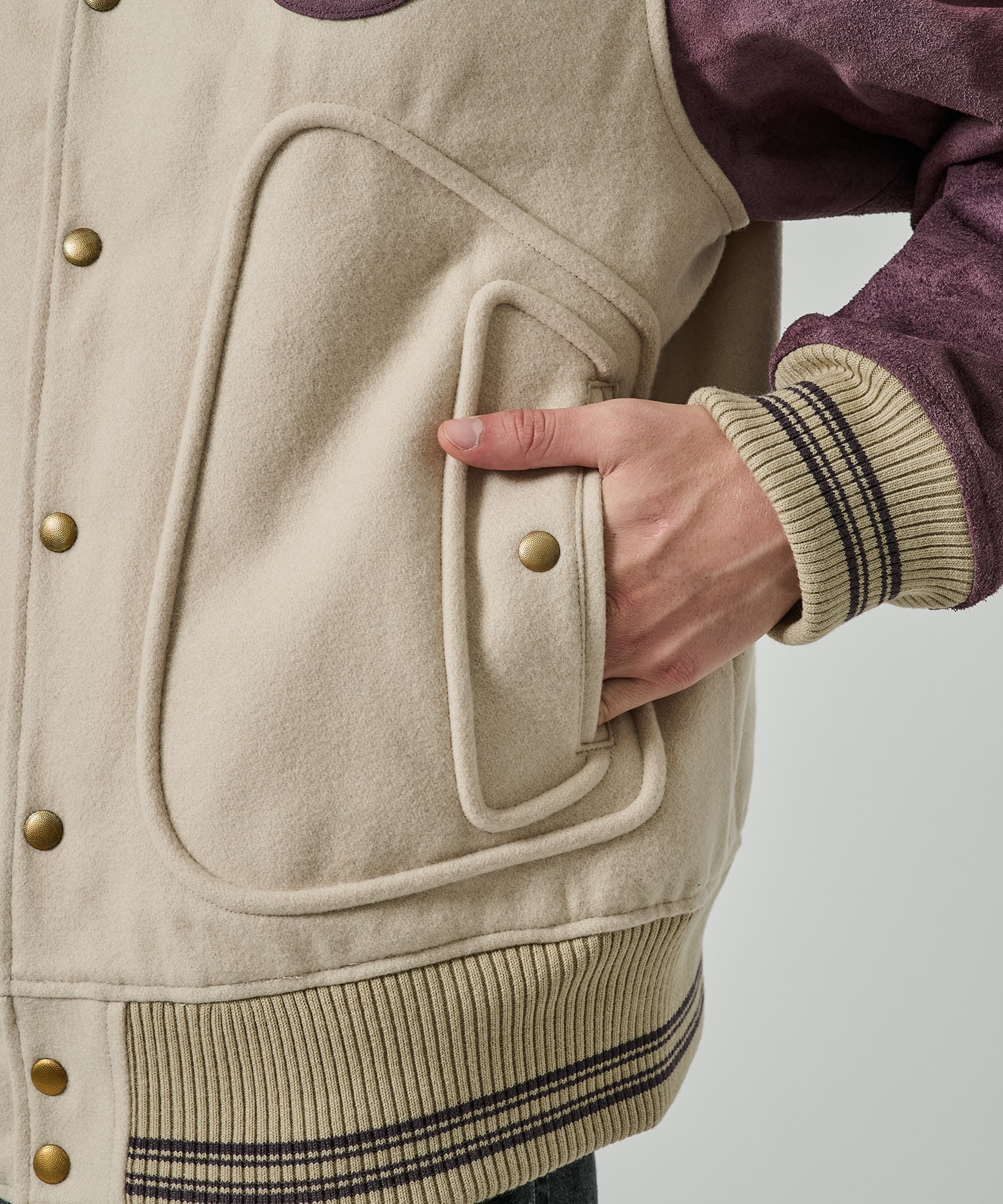 LEATHER STUDIUM JACKET SUGARHILL