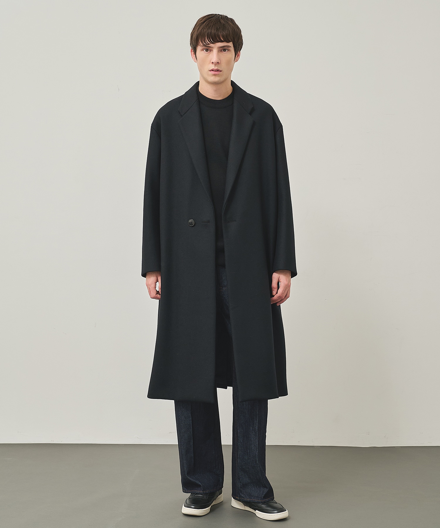 Super140 Wool Melton Over Chester Coat STUDIOUS