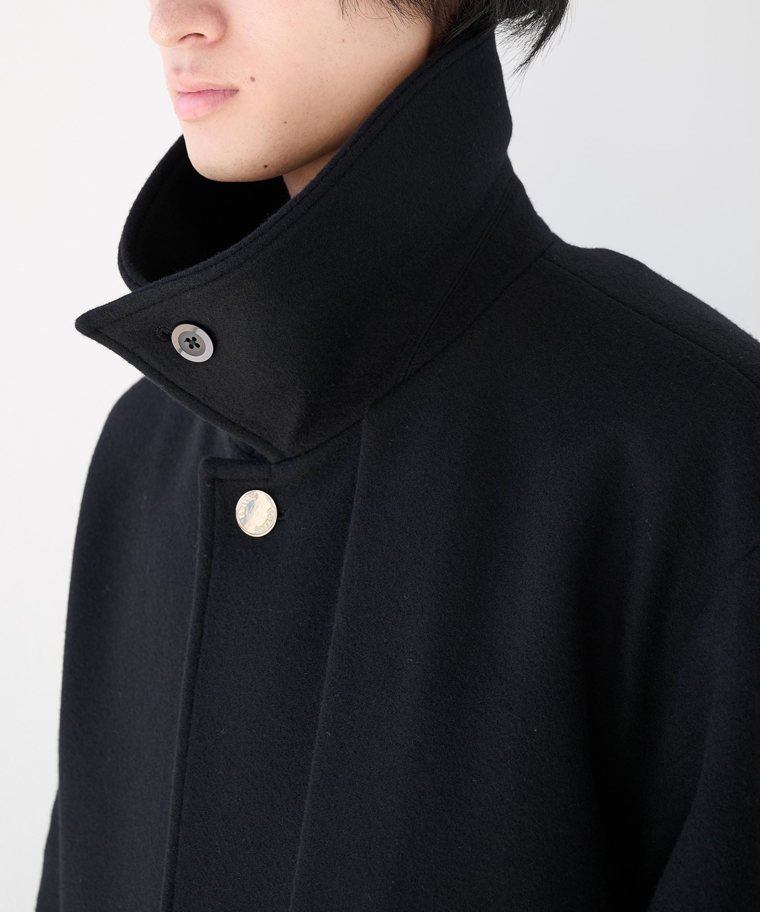 Lamb Wool Melton Layerd Long Coat CULLNI
