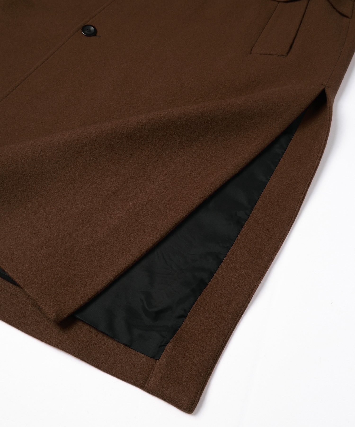 Lamb Wool Melton Layerd Long Coat CULLNI