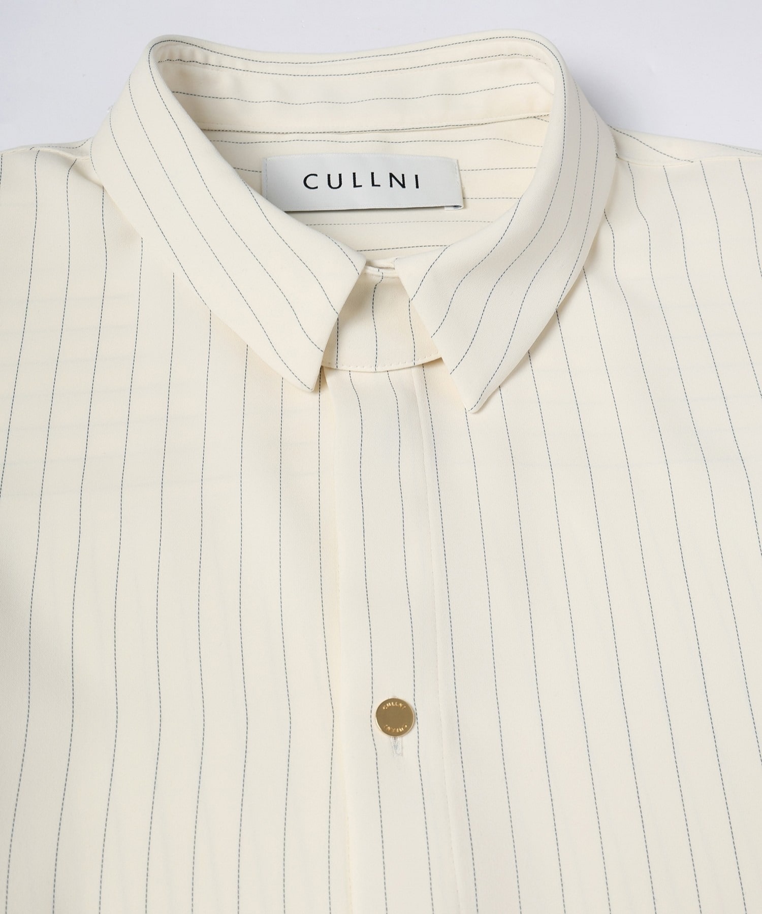 Stripe Double Cloth Chin Tab Long Sleeve Shirt CULLNI