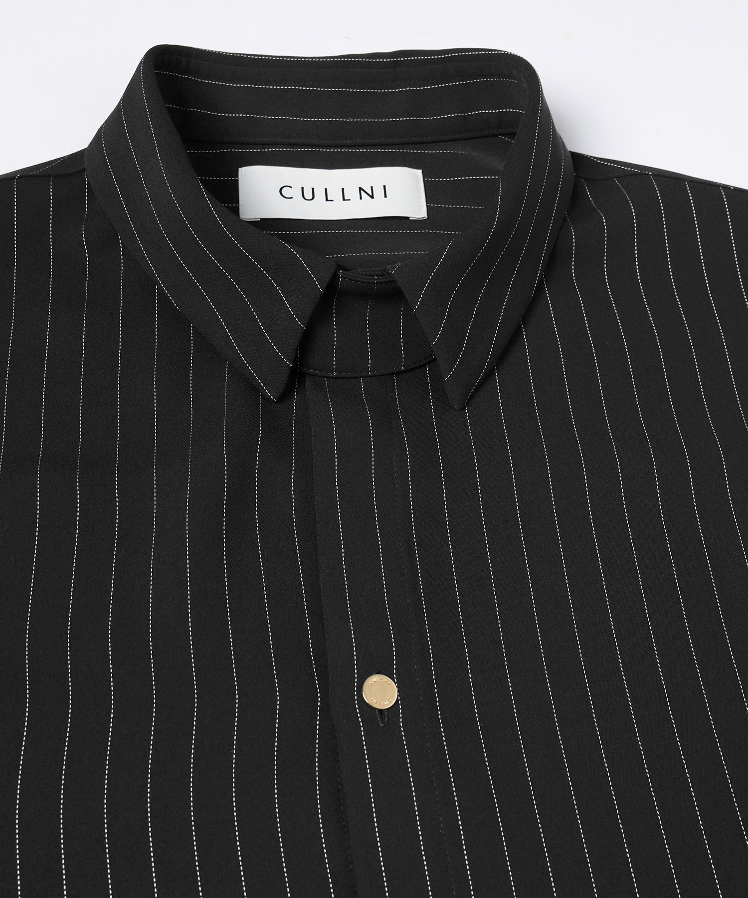 Stripe Double Cloth Chin Tab Long Sleeve Shirt CULLNI
