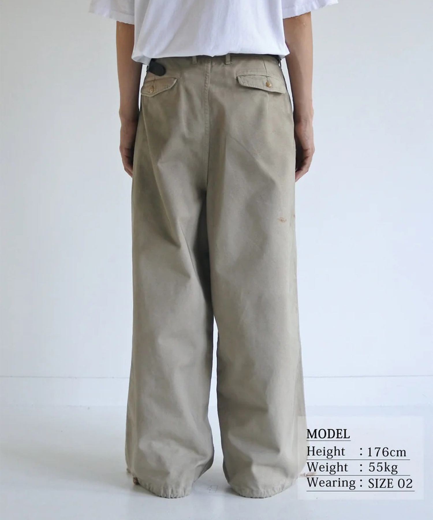 DIRTWORK WIDE CHINO TROUSERS ANACHRONORM