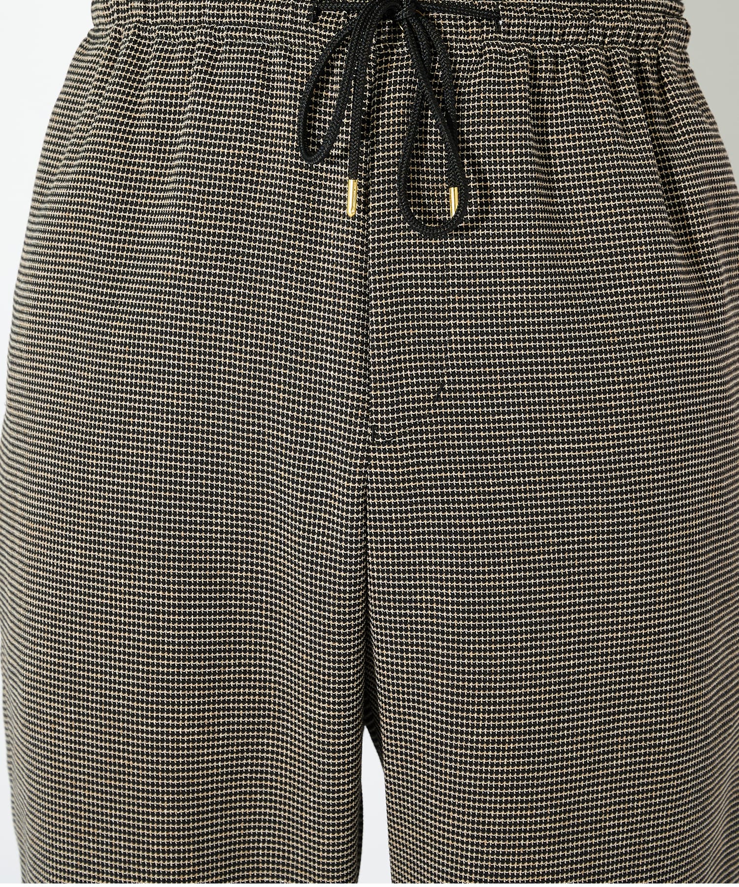 Mix Yarn Mesh Drawstring Wide Pants CULLNI
